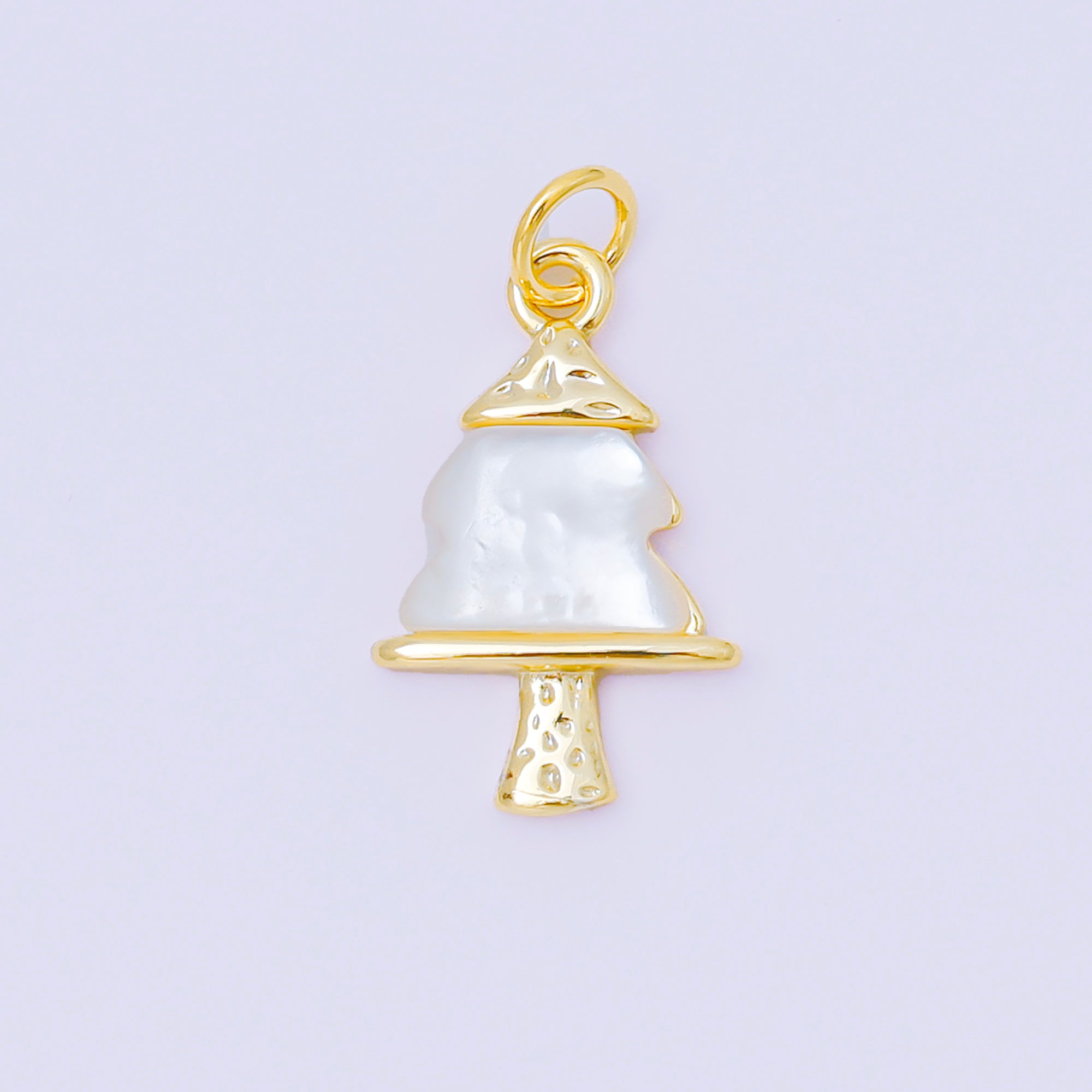 24K Gold Filled 18.5mm Holiday Season Christmas Tree Shell Charm | M891