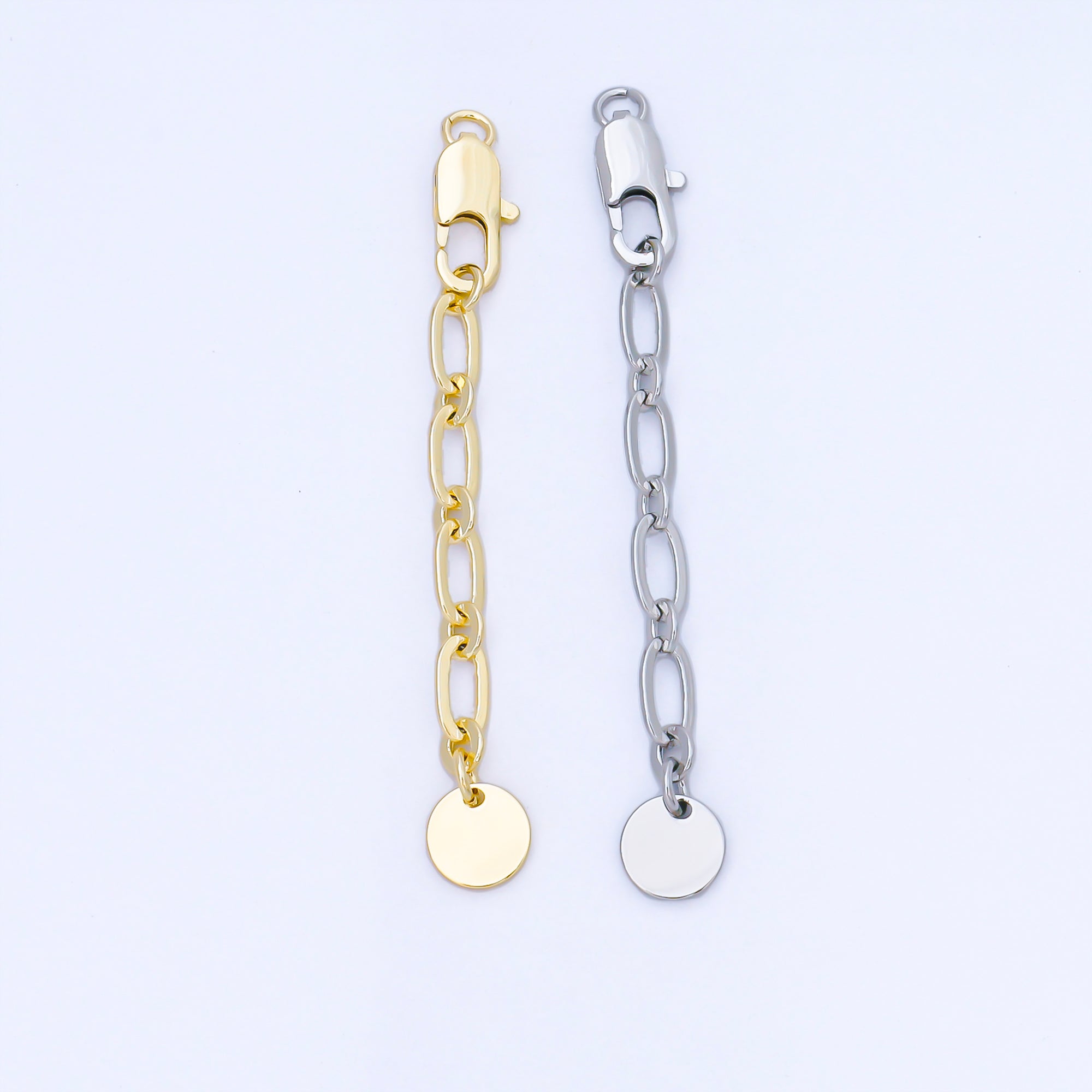14K Gold Filled Extension Tail Paperclip Chain w. Lobster Clasp Jewelry Finding | Z1487