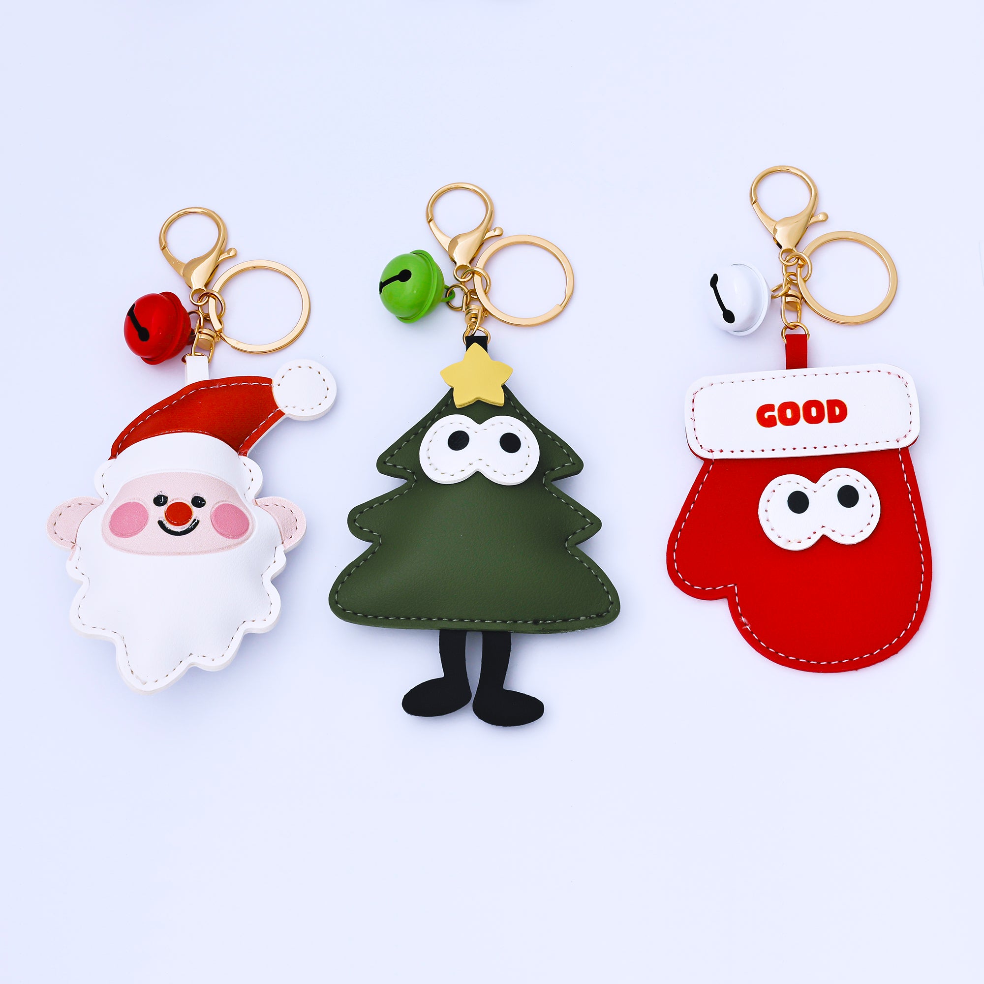 Limited Edition Christmas Tree, Santa Clause, Mitten Bag Charm Keychain for Holiday Season | WB-00203