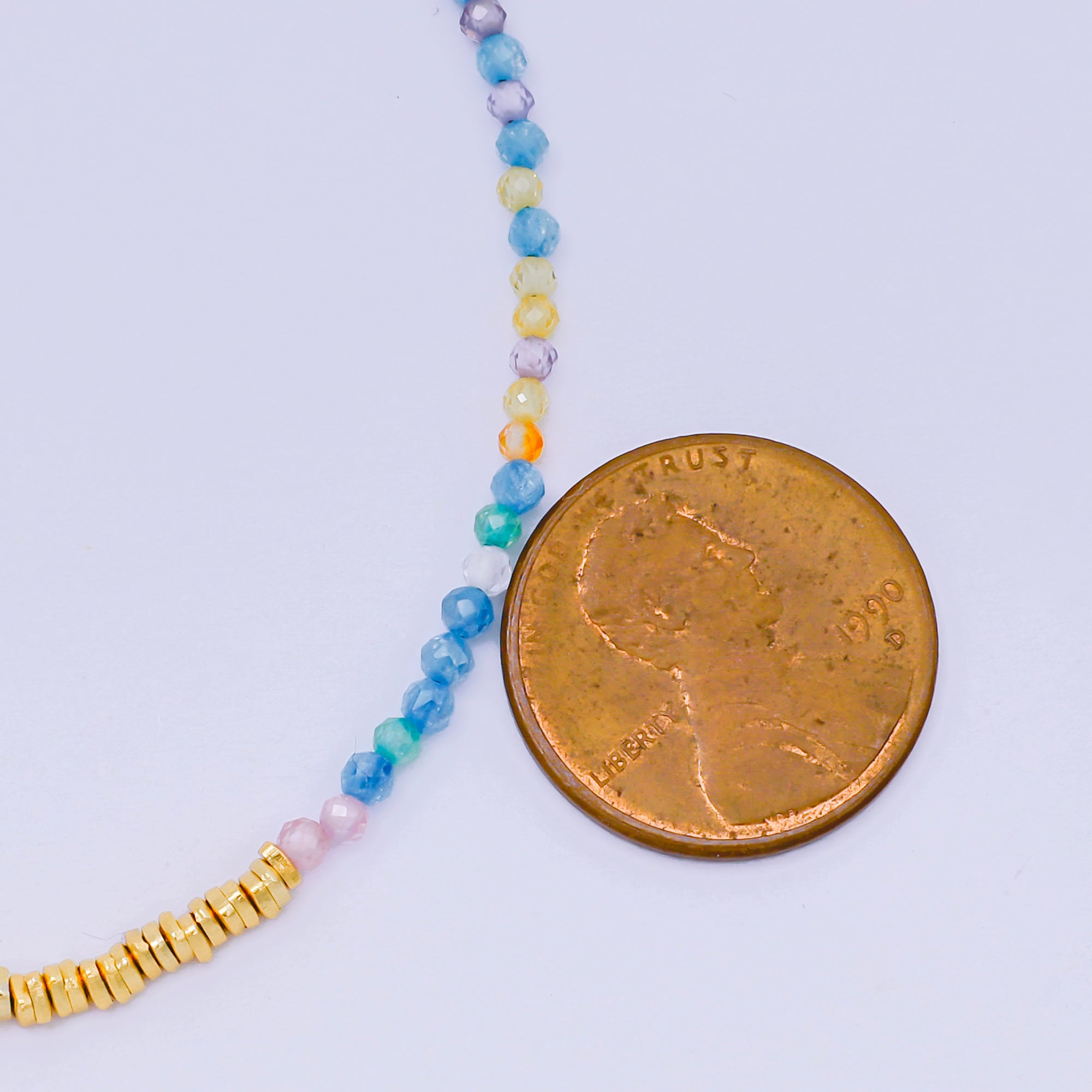 24K Gold Filled Colorful Gemstone Bead Bracelet in Black, Orange, & White | WA-3741 - WA-3763