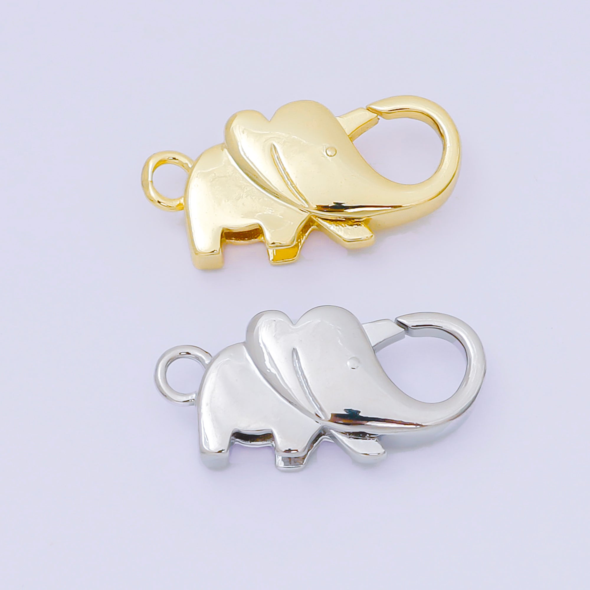 24K Gold Filled Elephant-Shaped Lobster Clasp Closure Finding in Gold & Silver | Z-1318