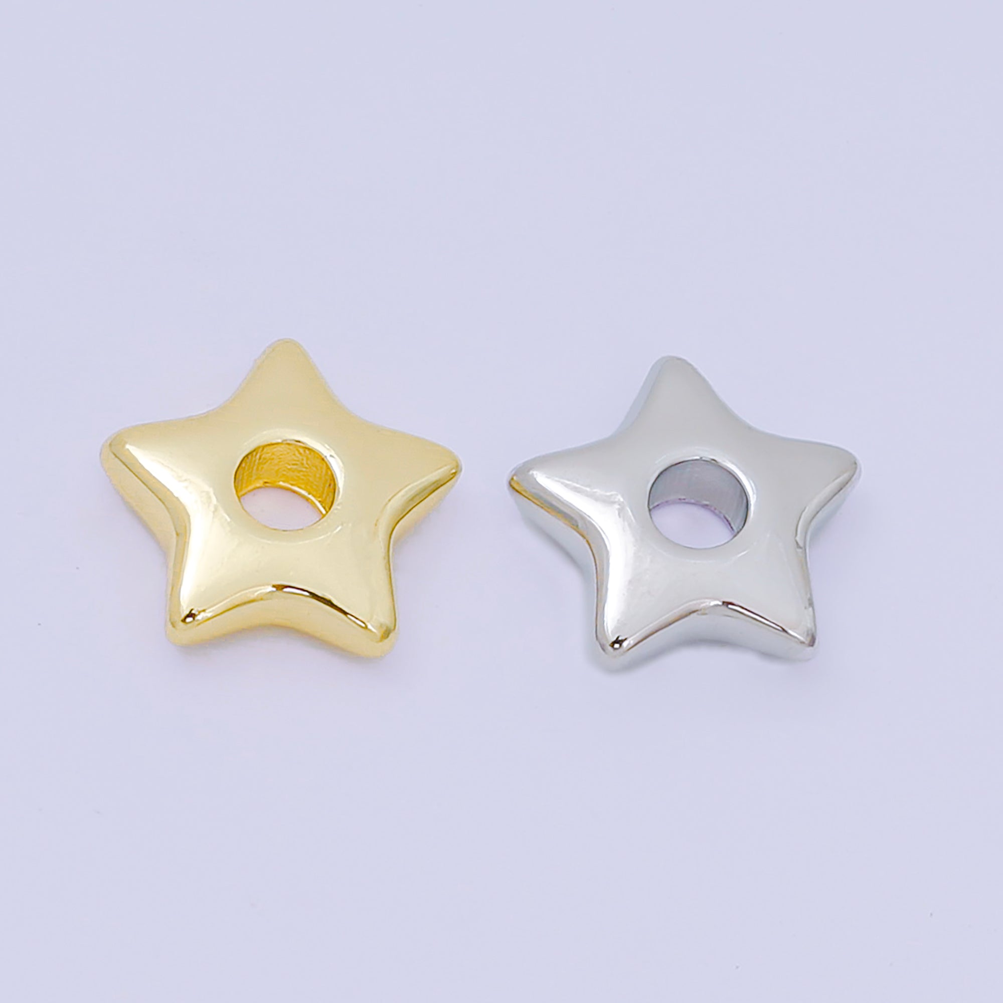 24K Gold Filled Five-Points Little Star Large Hole Bead Spacer | B-469