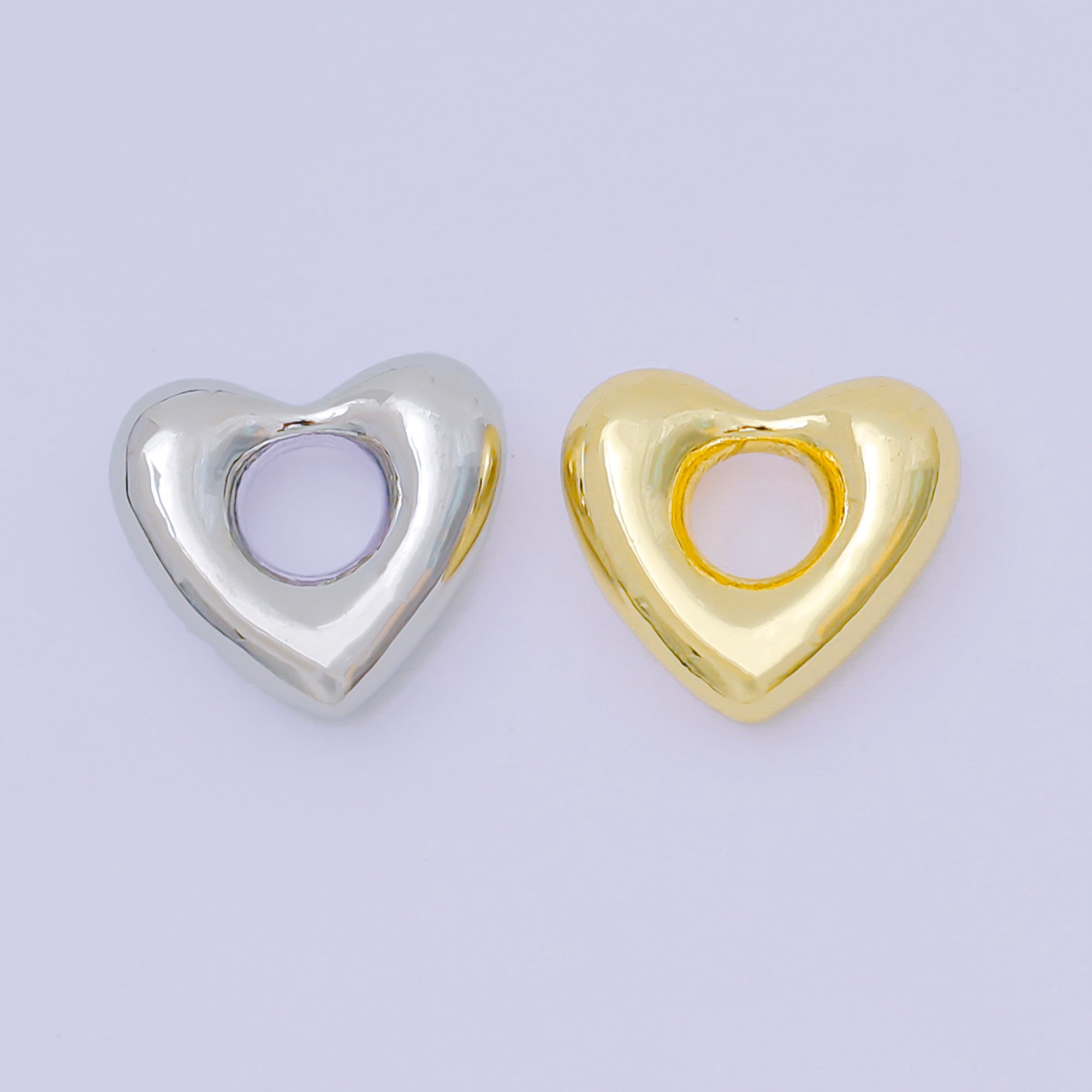 24K Gold Filled Dainty Love Large Hole Bead Spacer in Gold & Silver | B-476