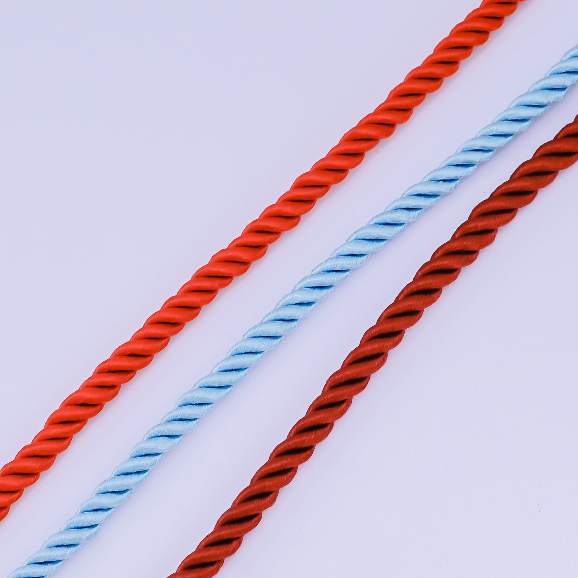 24K Gold Filled Rope Twisted Braided Cord Chain Necklace with Extender in Red & Blue | WA-3363 - WA-3367