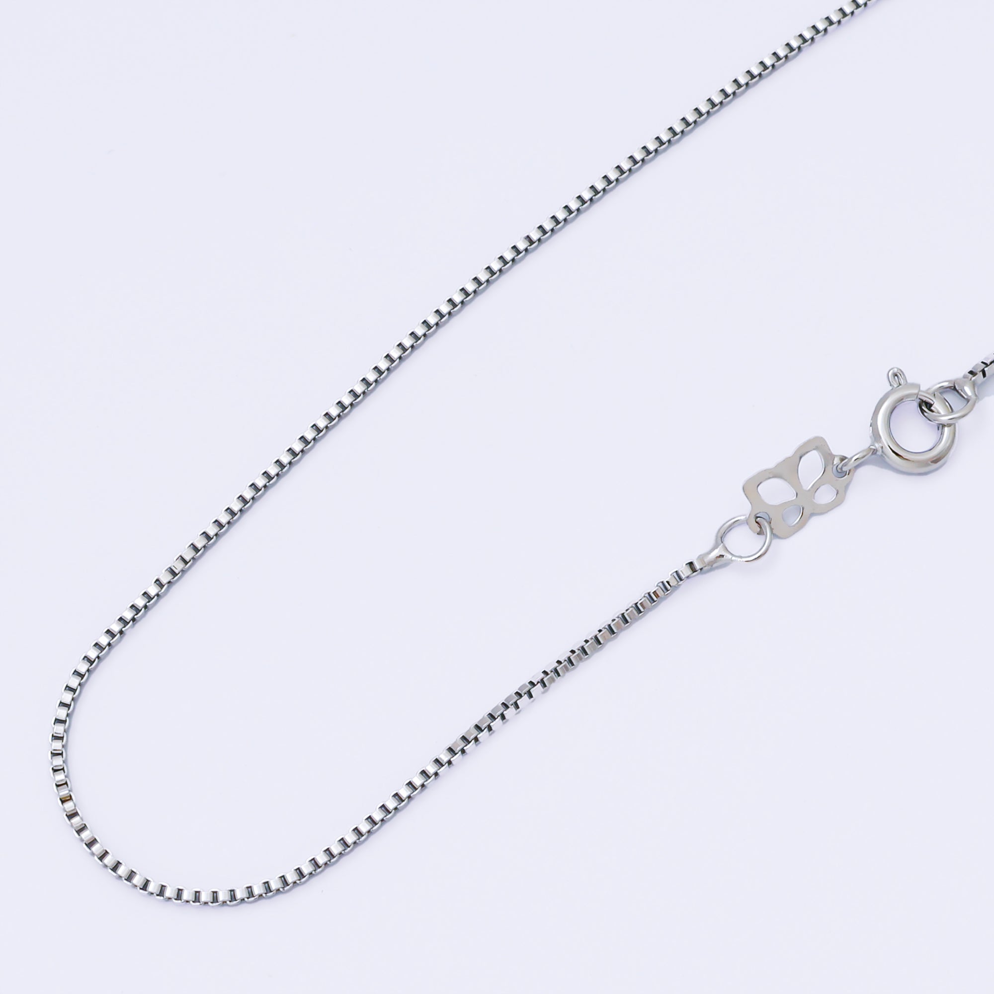 Silver 1mm Classic Ready to Wear Box Chain 16 Inches Necklace | WA-2334