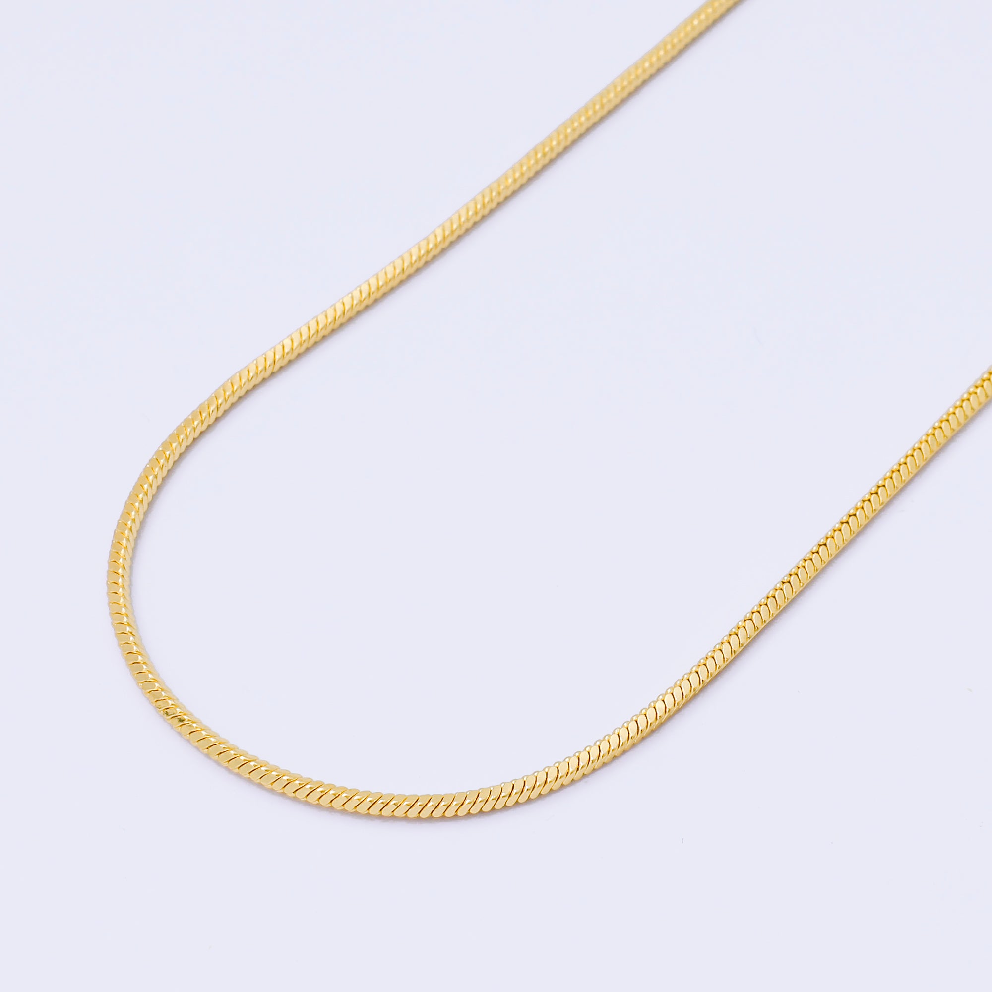 24K Gold Filled 1mm Classic Cocoon Herringbone Snake Chain 20 Inches Necklace | WA-3834