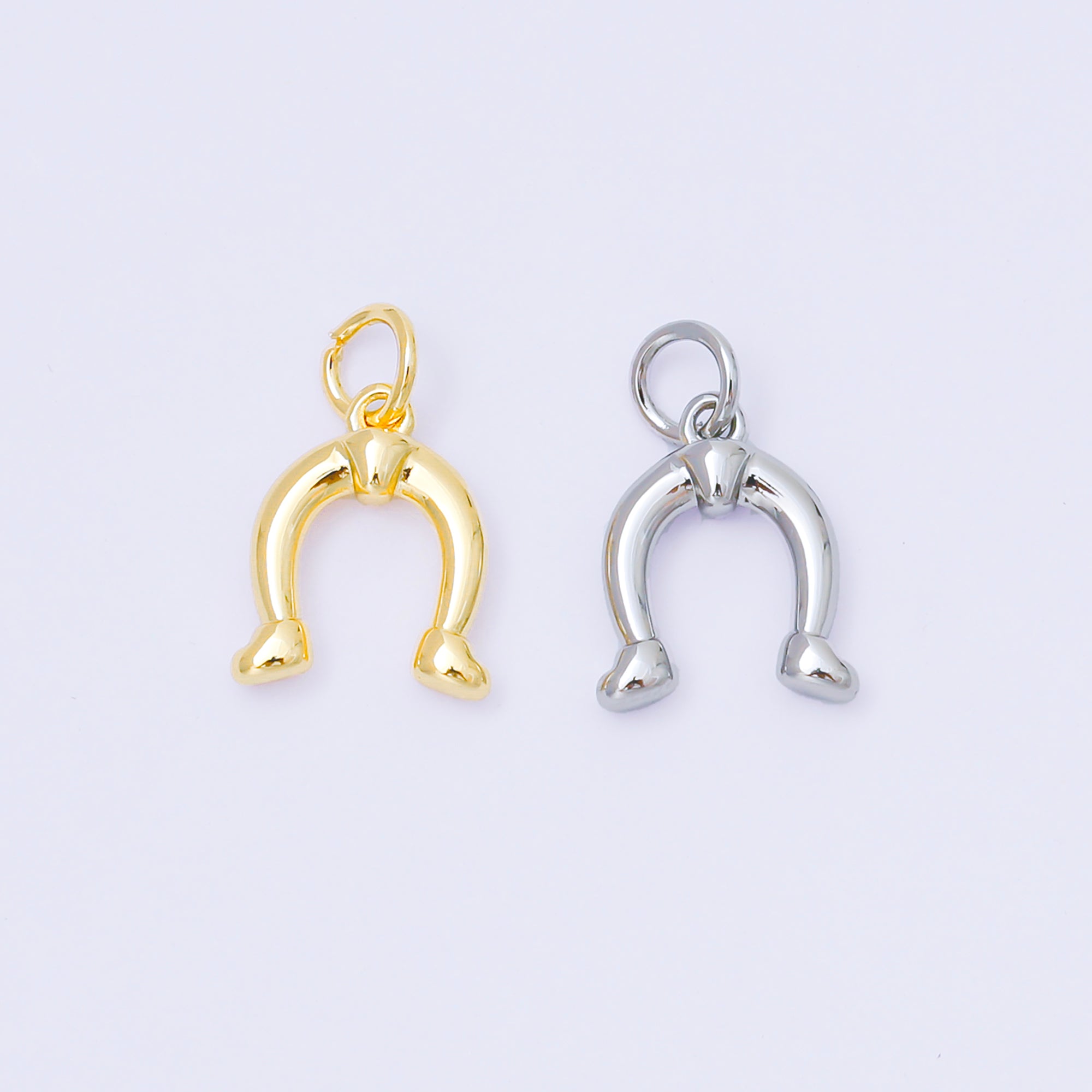 24K Gold Filled 13mm Minimalist Farm Horseshoe Charm in Gold & Silver | AF1253