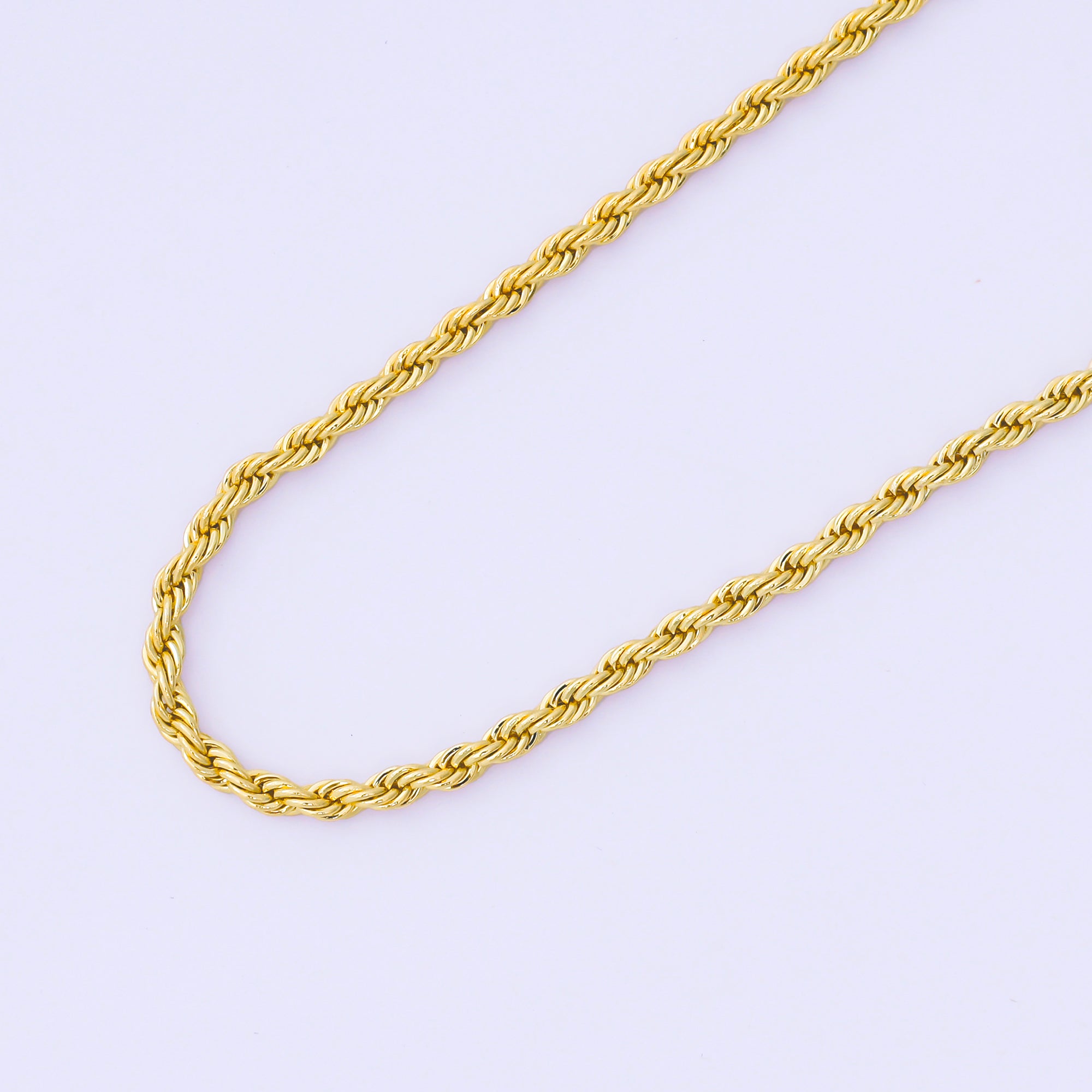 14K Gold Filled 3mm Rope Chain 18.5 Inch Necklace w. Extender | WA-1373