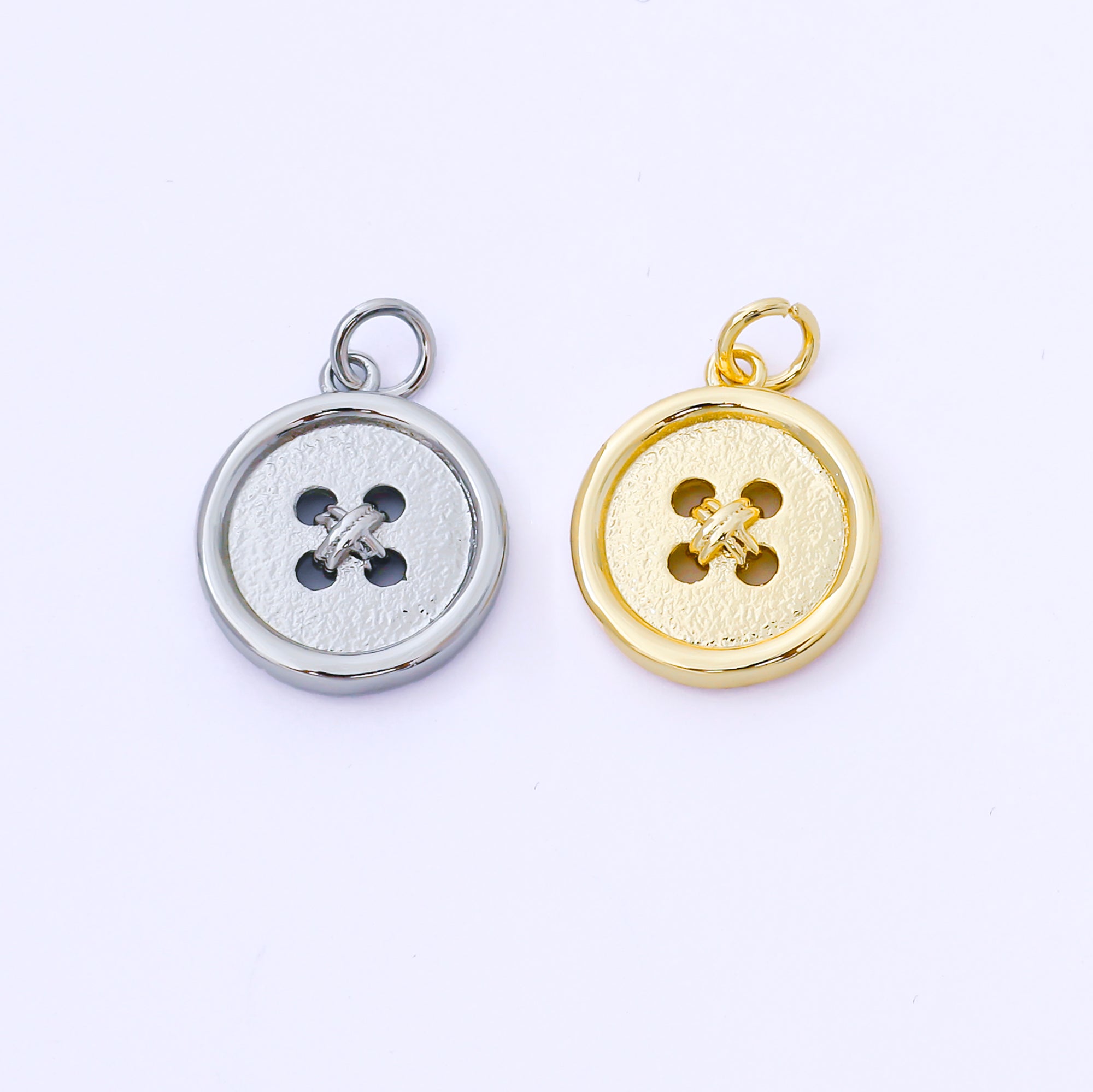 24K Gold Filled 17mm Clothes Buttons Charm in Gold & Silver | AF1548