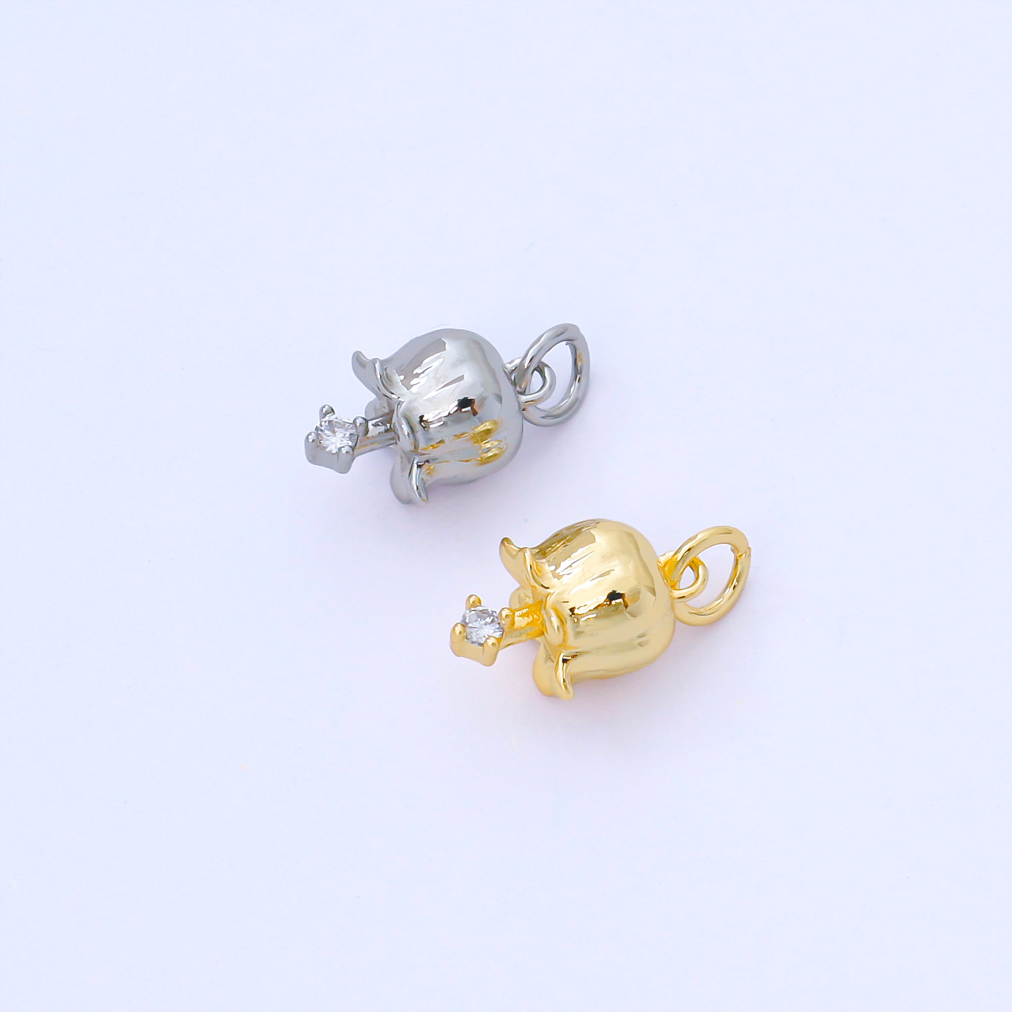 24k Gold Filled Tulip Flower with CZ Tiny Charm | AF1547