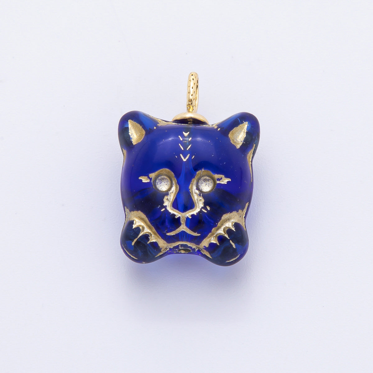 18K Gold Filled 22mm Colorful Czech Beads Small Bear Cub Charm | N235
