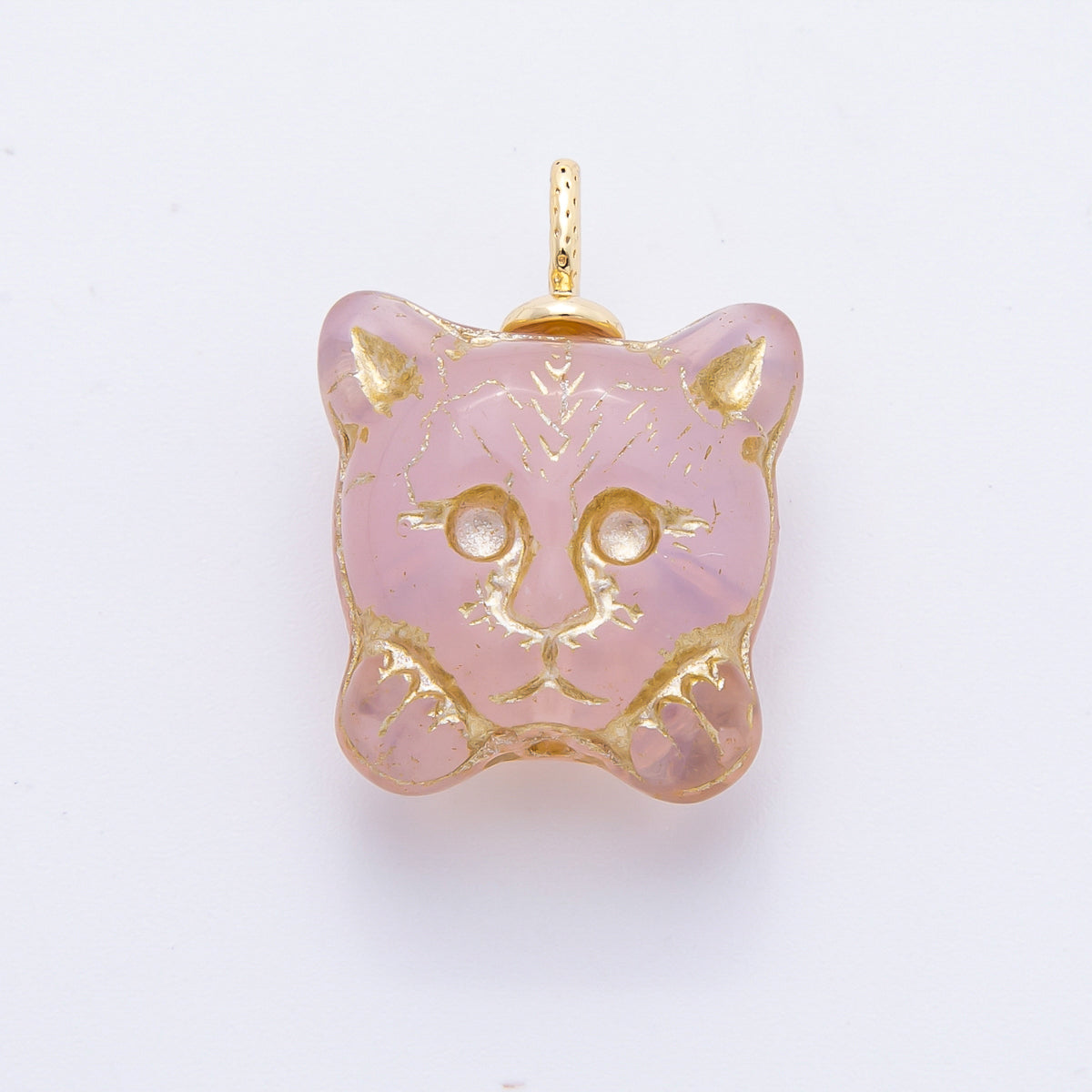 18K Gold Filled 22mm Colorful Czech Beads Small Bear Cub Charm | N235