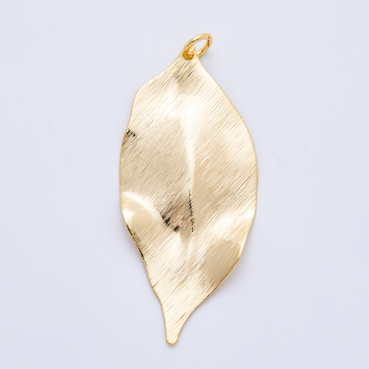 18K Gold Filled 56mm Modern Molten Gold Leaf Charm | N367