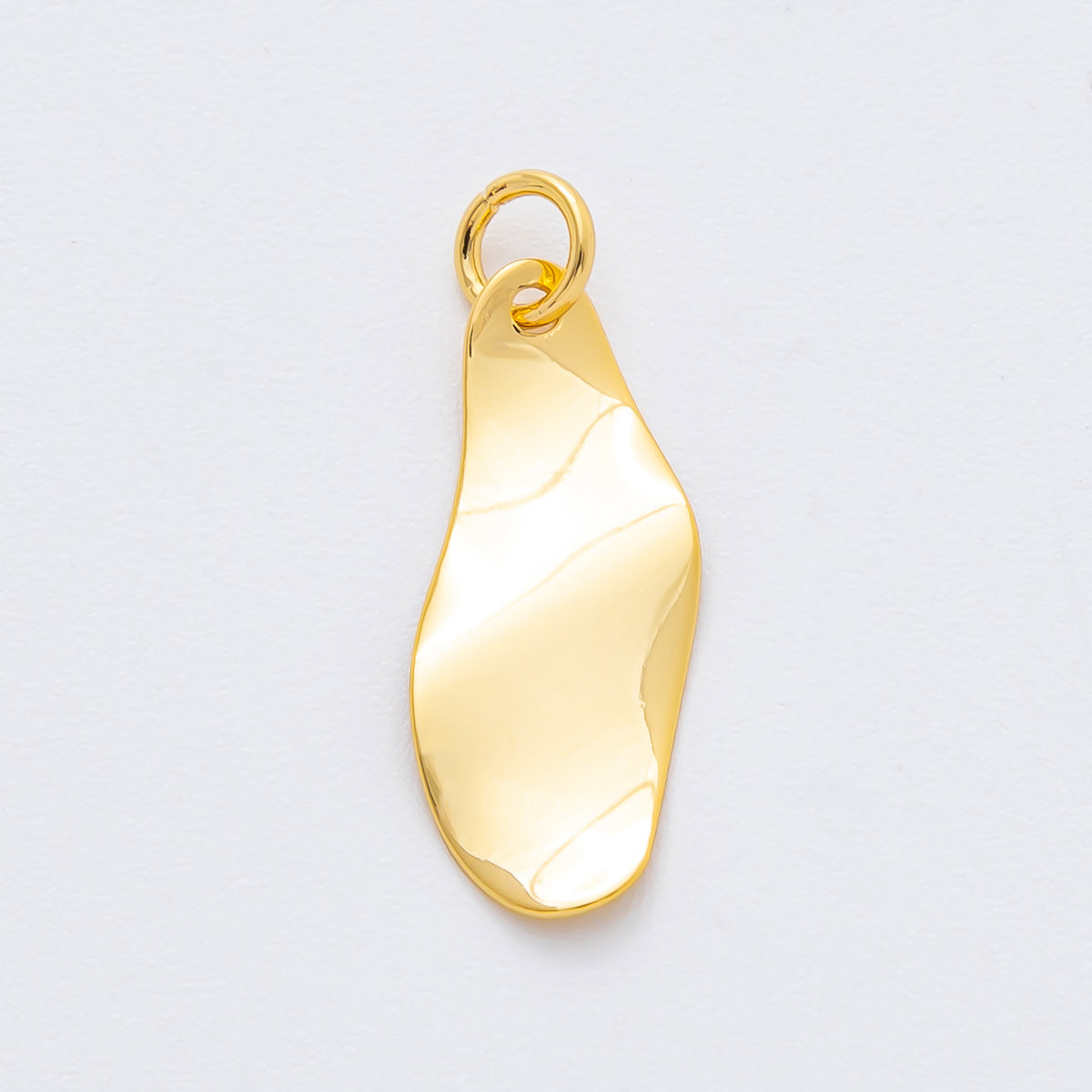 18K Gold Filled 25mm Polished Gloss Organic Shape Charm | N-A1811
