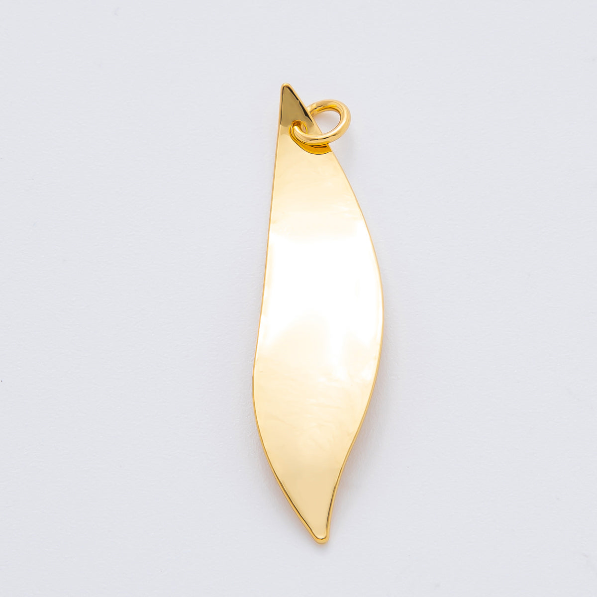 18K Gold Filled 42mm Leaf-Like Organic Freeform Shape Charm | N-A1821