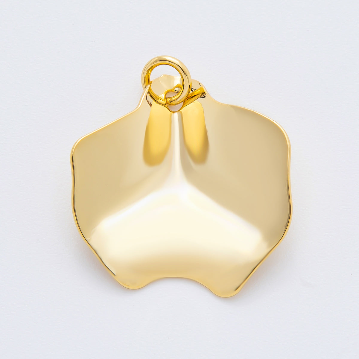 18K Gold Filled 31mm Bended Clover Freeform Shape Charm | N-A1938