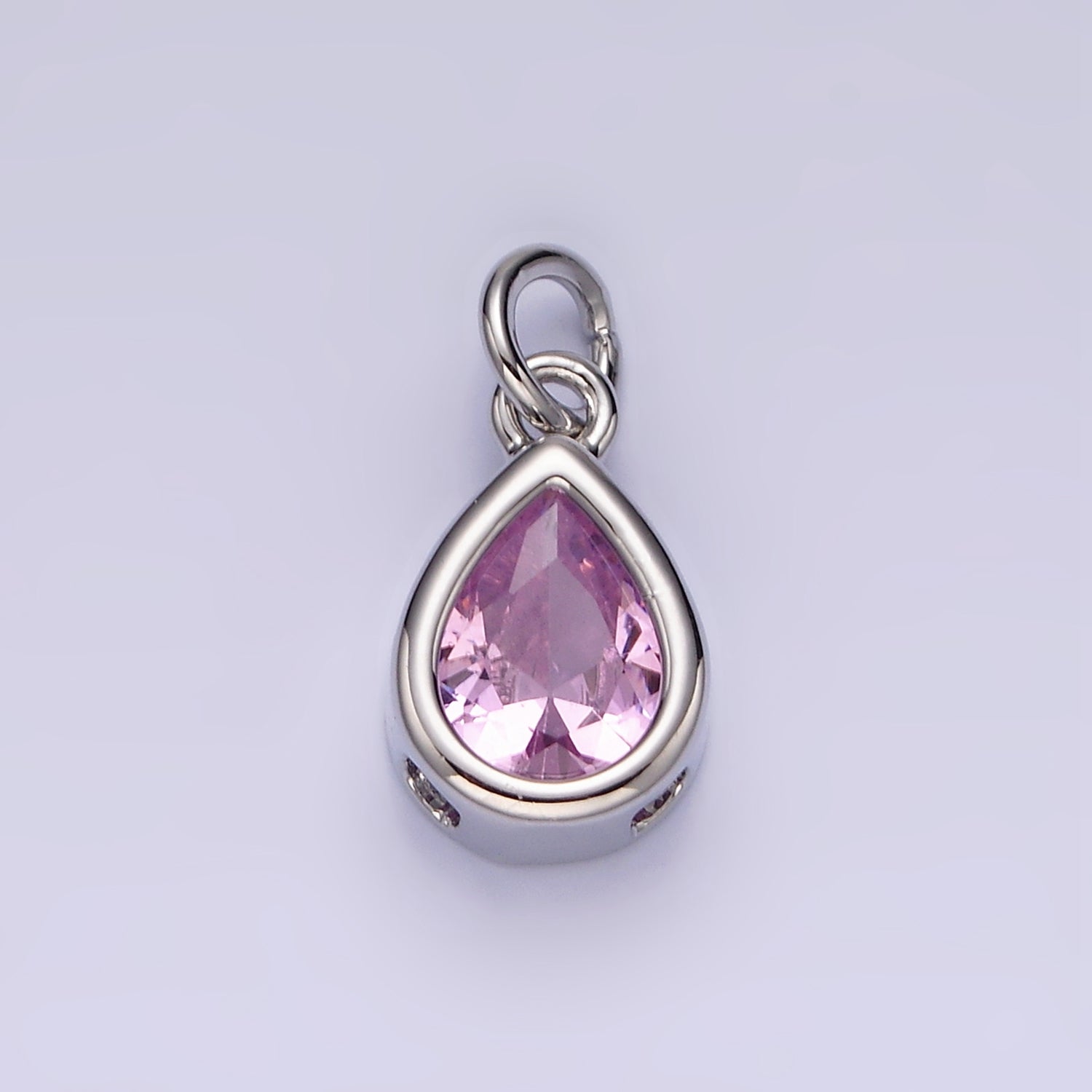 24K Gold Filled 15mm CZ Teardrop Bezel Charm in Gold & Silver | N1625 - N1647