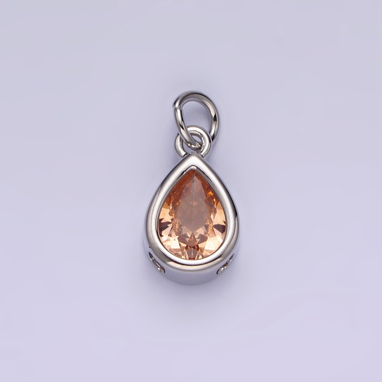 24K Gold Filled 15mm CZ Teardrop Bezel Charm in Gold & Silver | N1625 - N1647