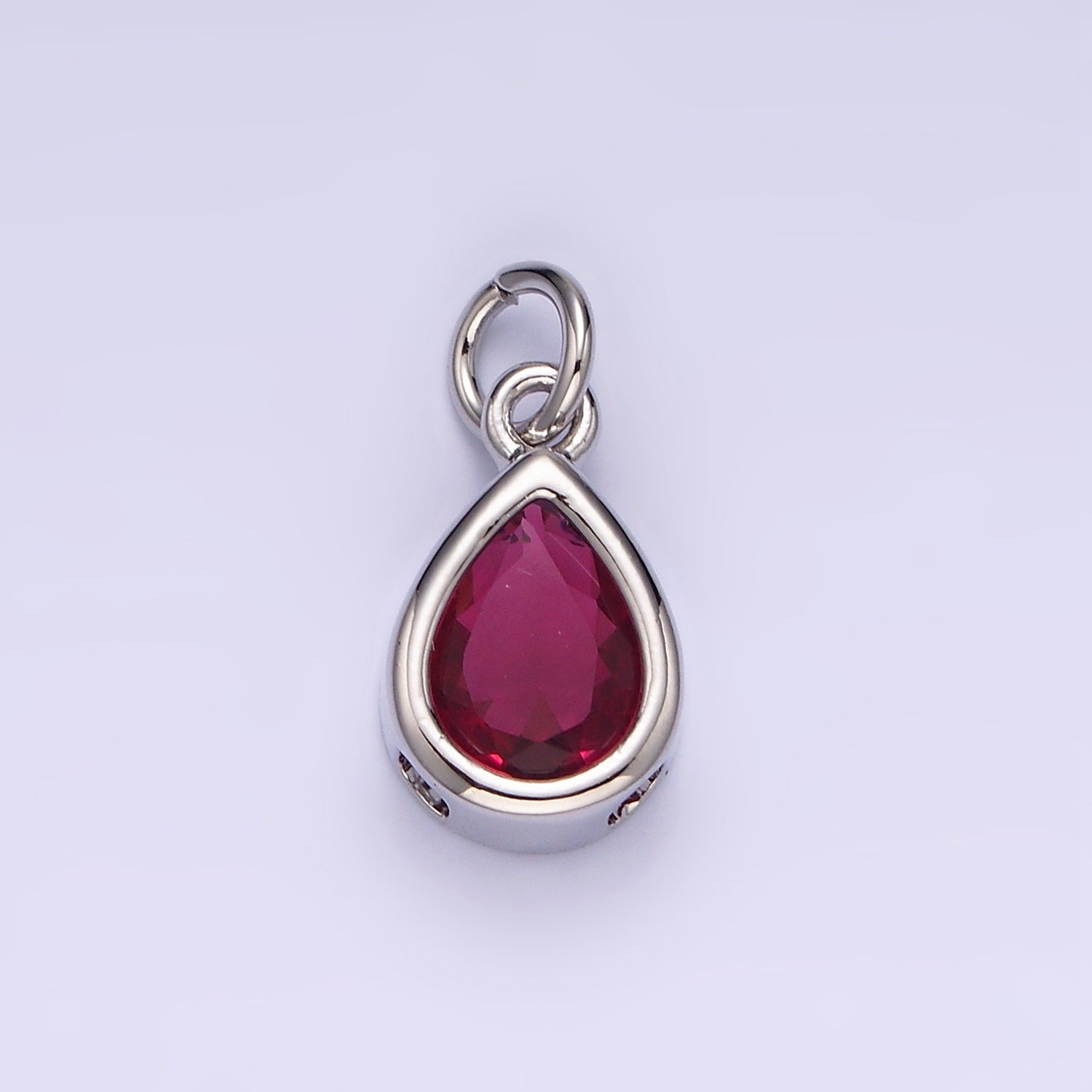 24K Gold Filled 15mm CZ Teardrop Bezel Charm in Gold & Silver | N1625 - N1647