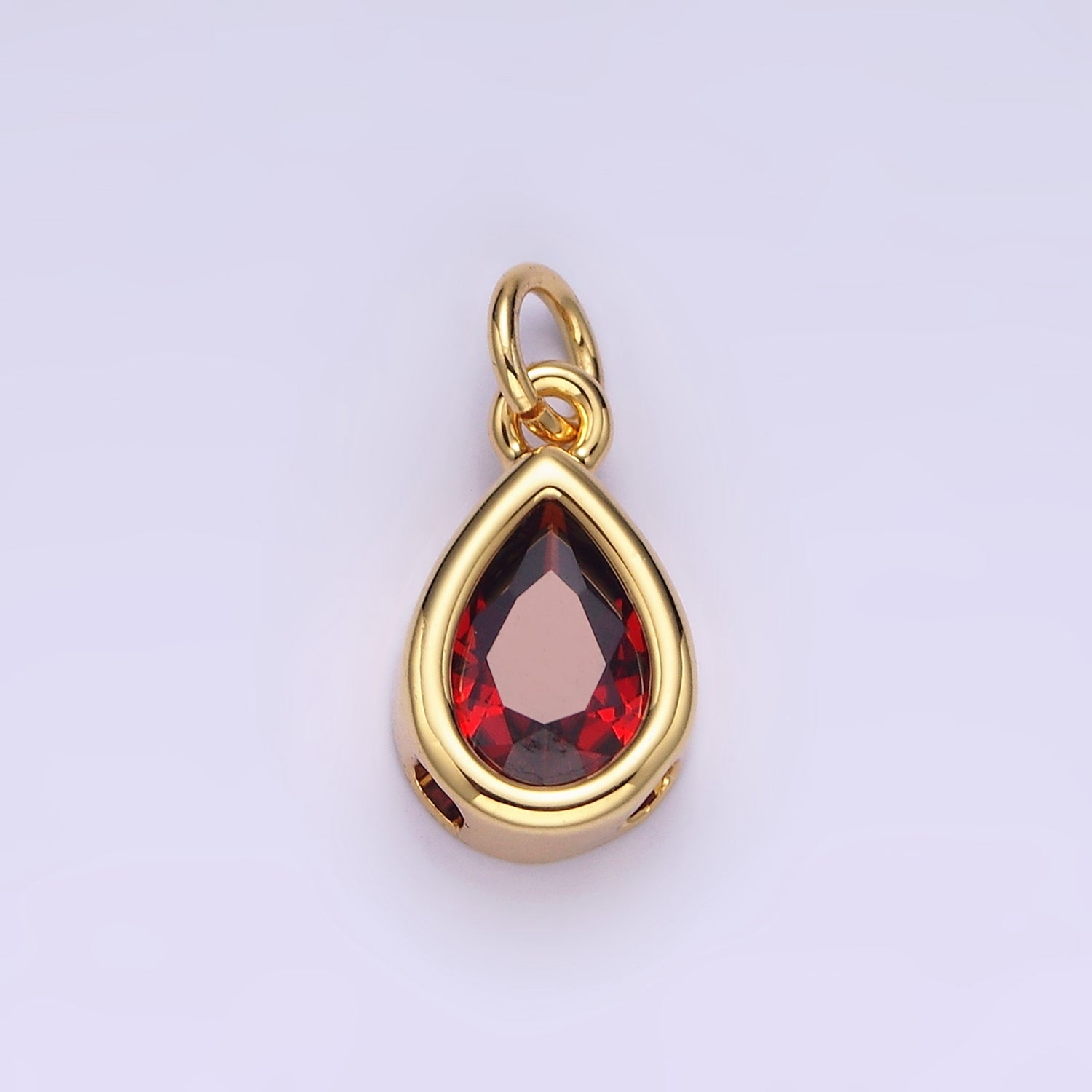 24K Gold Filled 15mm CZ Teardrop Bezel Charm in Gold & Silver | N1625 - N1647