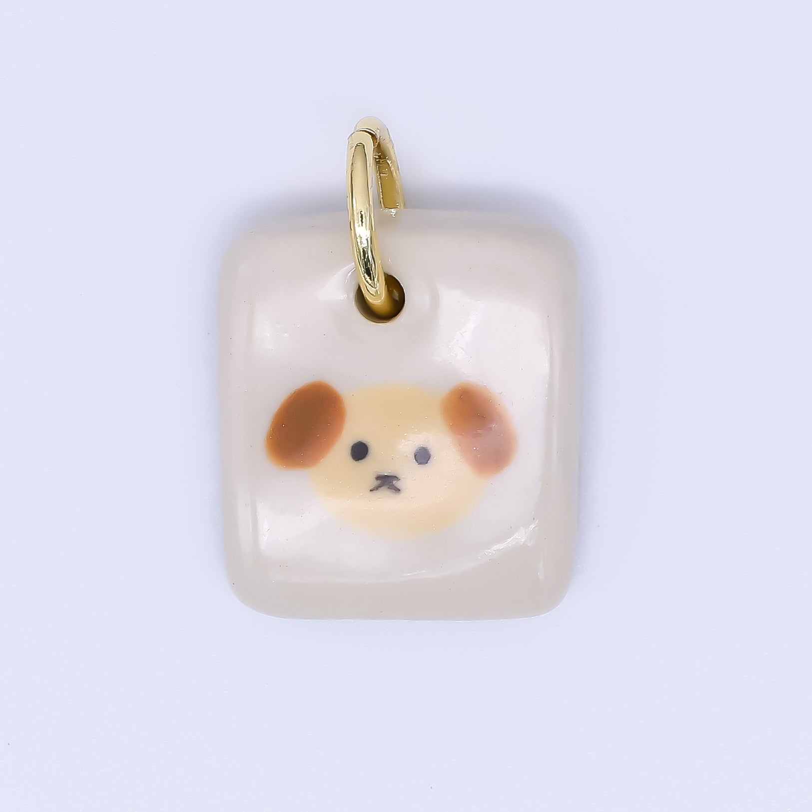 24K Gold Filled 20mm Dog, Fuit, Bear Ceramic Art Tile Charm | N386 N397 N398 N402 N444 N465 N518 N536 N559 N578 N585 N603 N627 N632 N640 N657 N660 N677 N678 N689 N691
