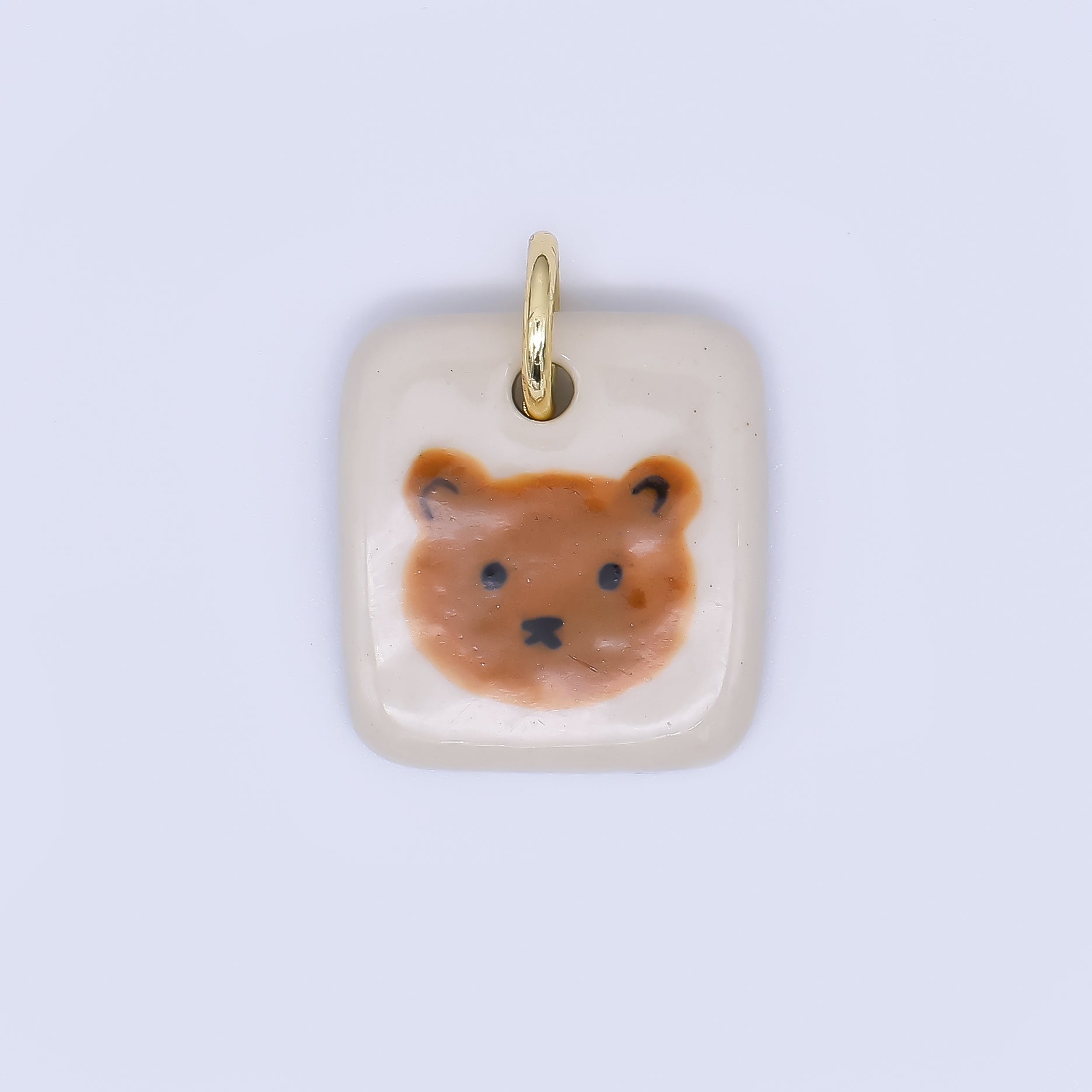 24K Gold Filled 20mm Dog, Fuit, Bear Ceramic Art Tile Charm | N386 N397 N398 N402 N444 N465 N518 N536 N559 N578 N585 N603 N627 N632 N640 N657 N660 N677 N678 N689 N691