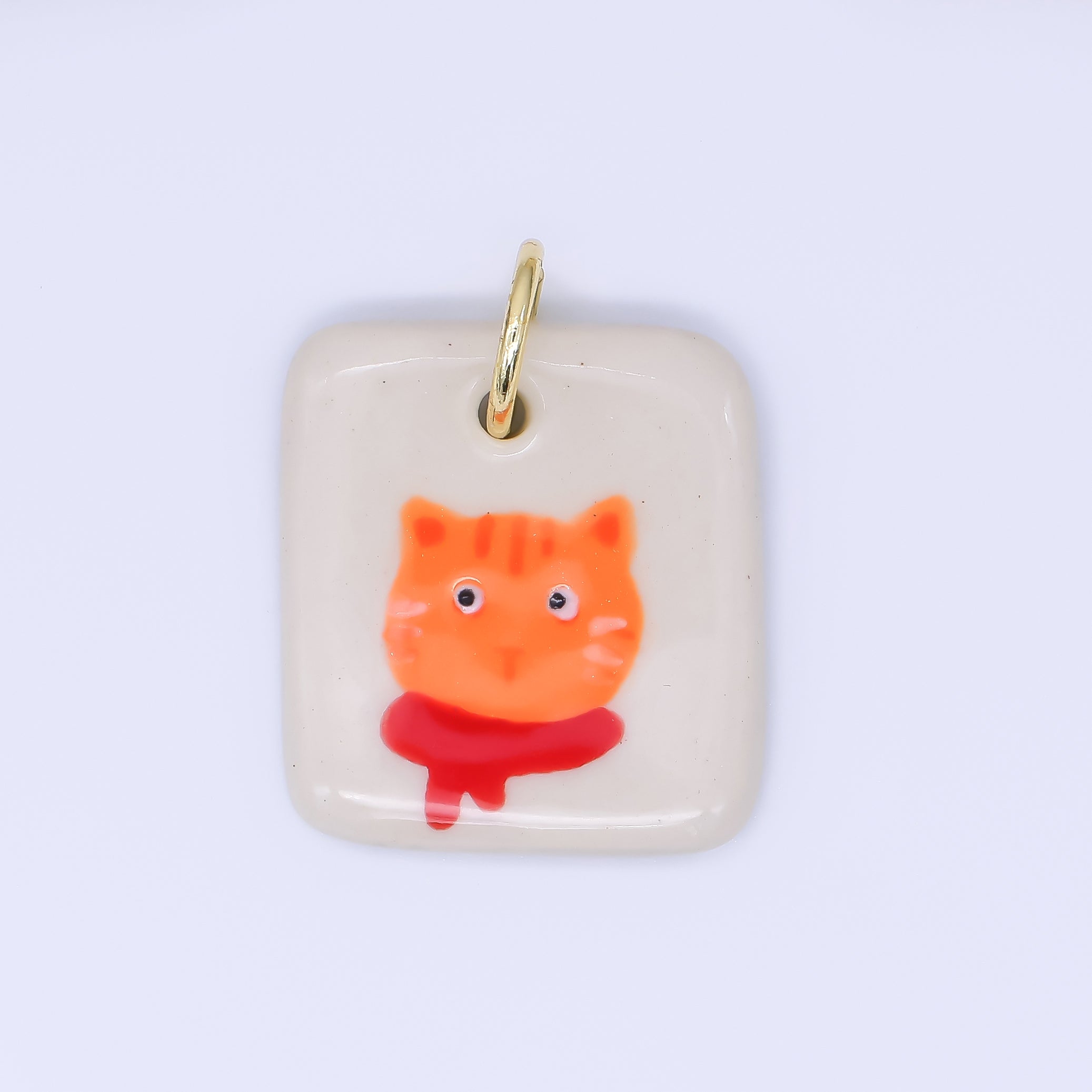 24K Gold Filled 20mm Dog, Fuit, Bear Ceramic Art Tile Charm | N386 N397 N398 N402 N444 N465 N518 N536 N559 N578 N585 N603 N627 N632 N640 N657 N660 N677 N678 N689 N691