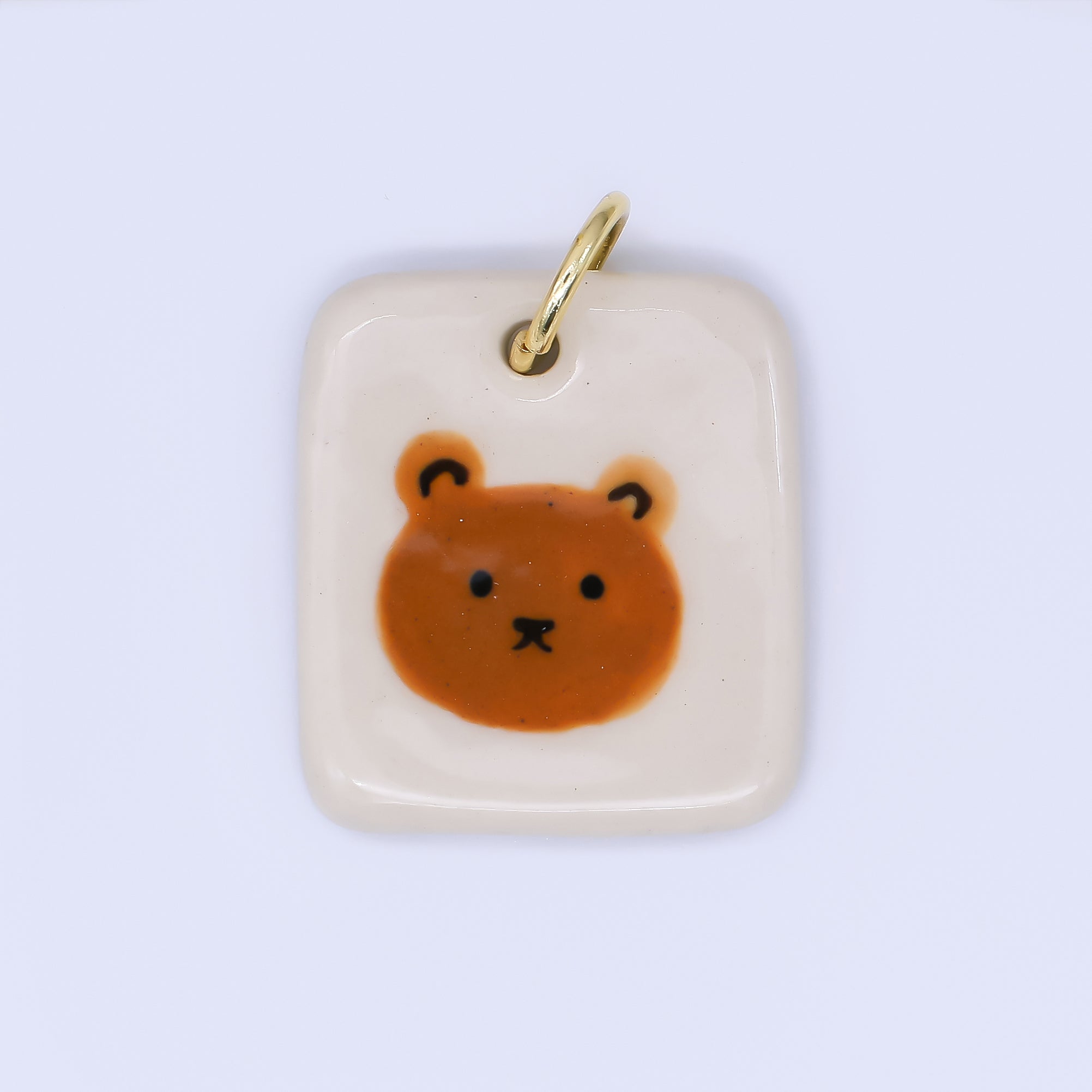 24K Gold Filled 20mm Dog, Fuit, Bear Ceramic Art Tile Charm | N386 N397 N398 N402 N444 N465 N518 N536 N559 N578 N585 N603 N627 N632 N640 N657 N660 N677 N678 N689 N691