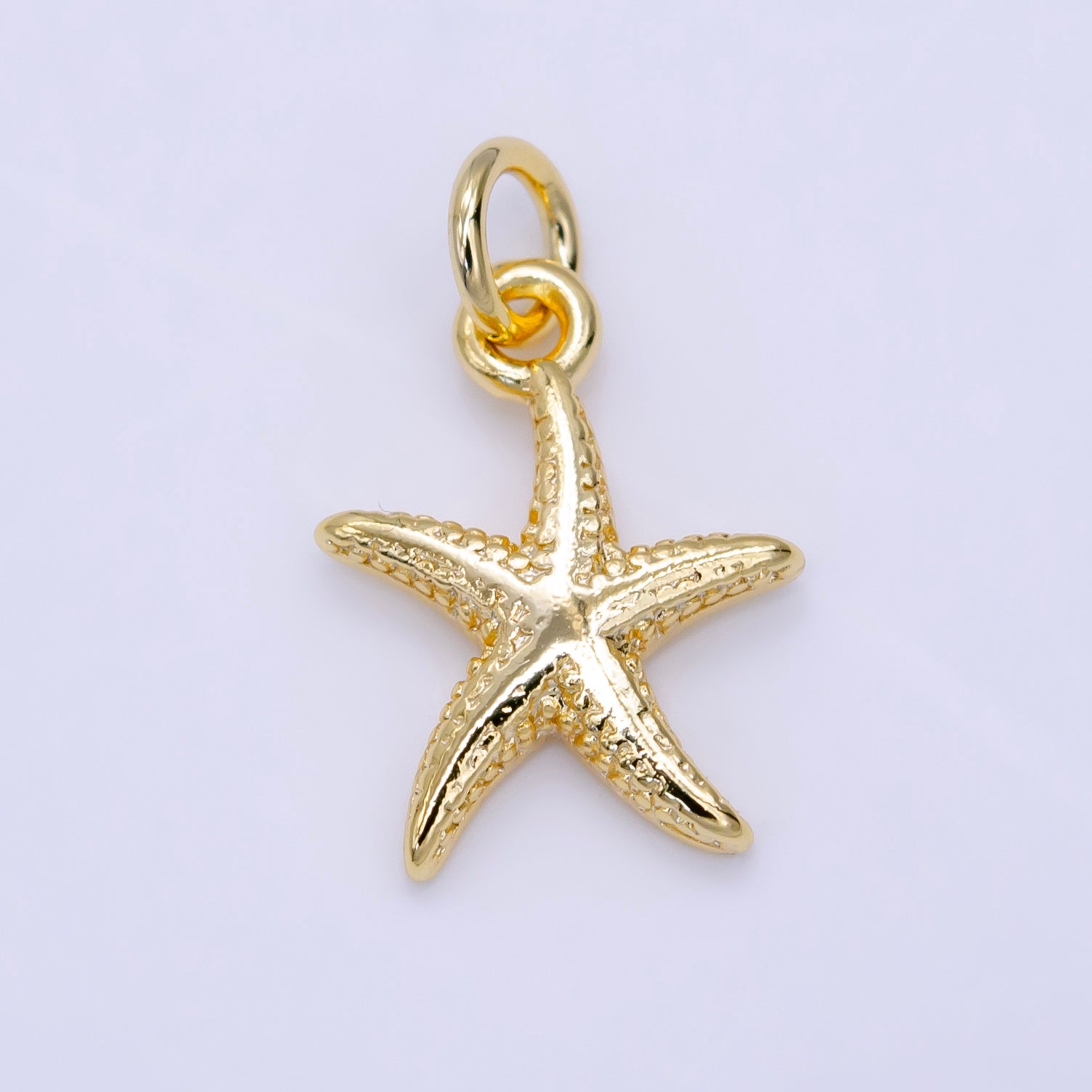 16K Gold Filled Mini Textured Star Fish Ocean Animal Add-On Charm | N-945