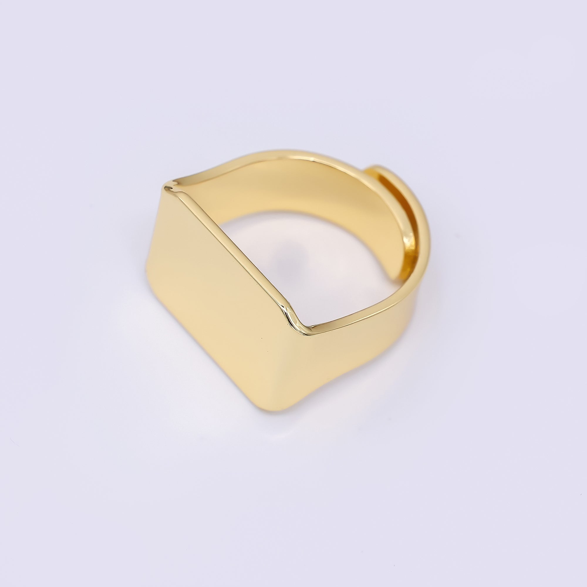 24K Gold Filled Geometrical Ingot Bar Adjustable Open Ring | O1461
