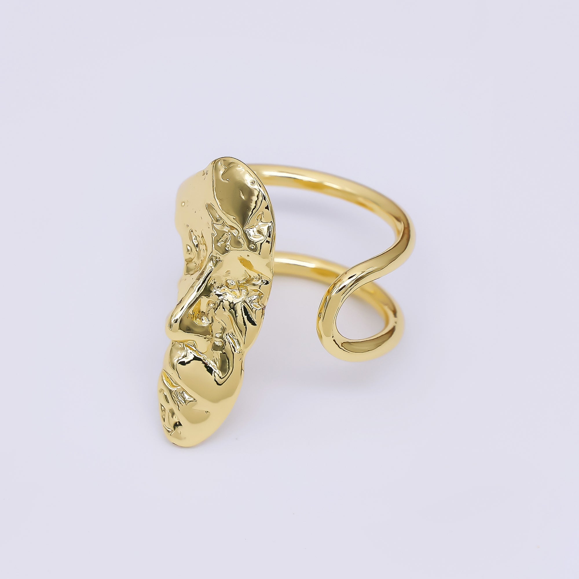24K Gold Filled Anonymous Mystery Mask Adjustable Double Strand Open Ring | O1463