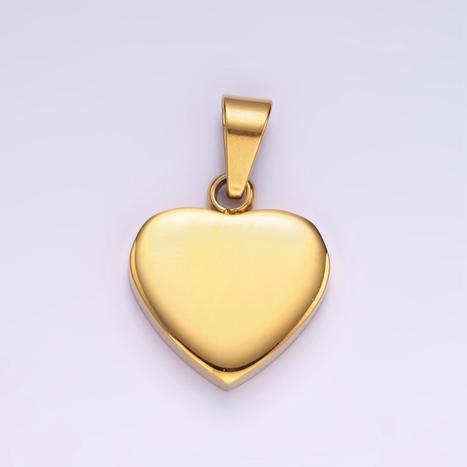 Gold Stainless Steel Heart Pendant Silver Blank Heart Charm P-1197 - DLUXCA