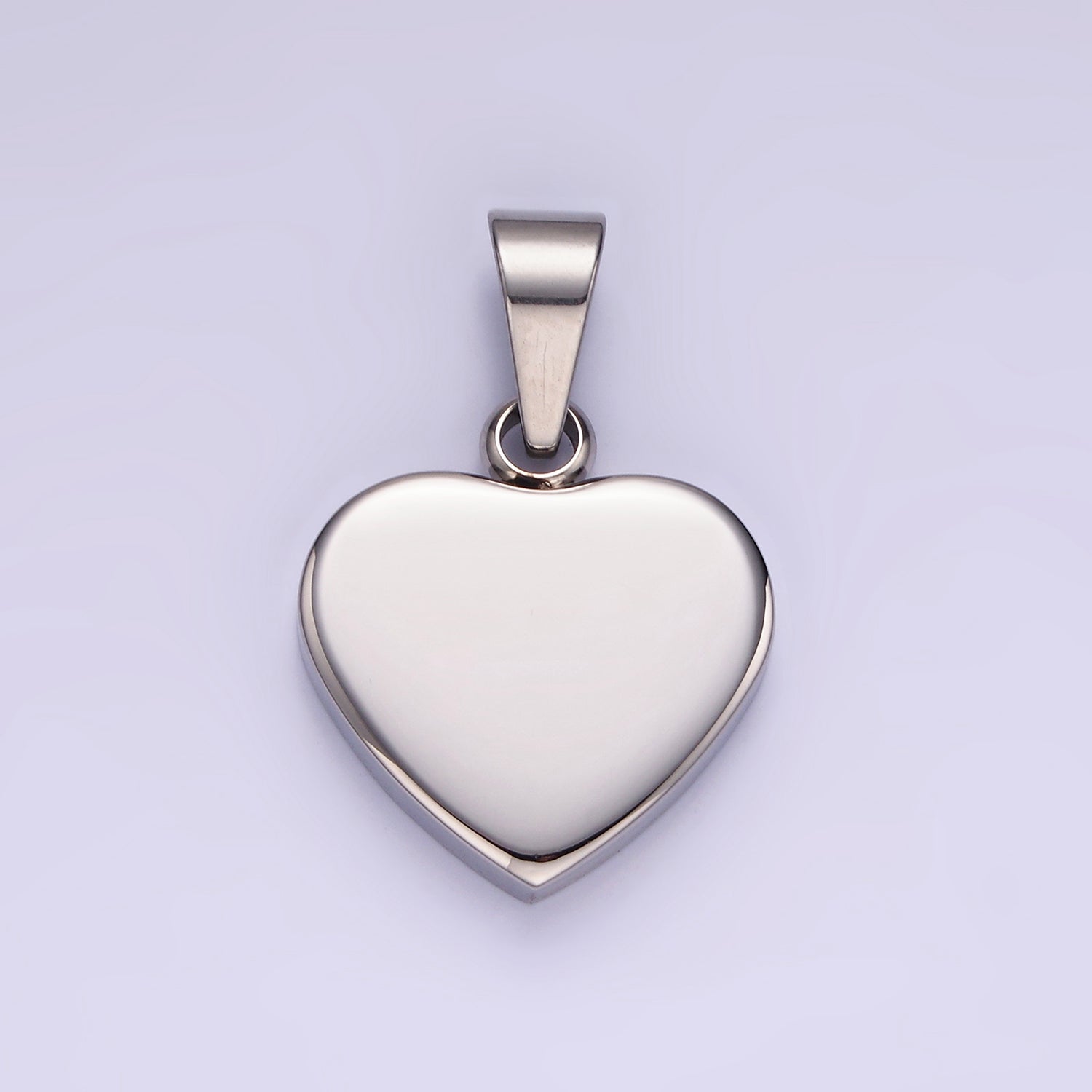 Gold Stainless Steel Heart Pendant Silver Blank Heart Charm P-1197 - DLUXCA