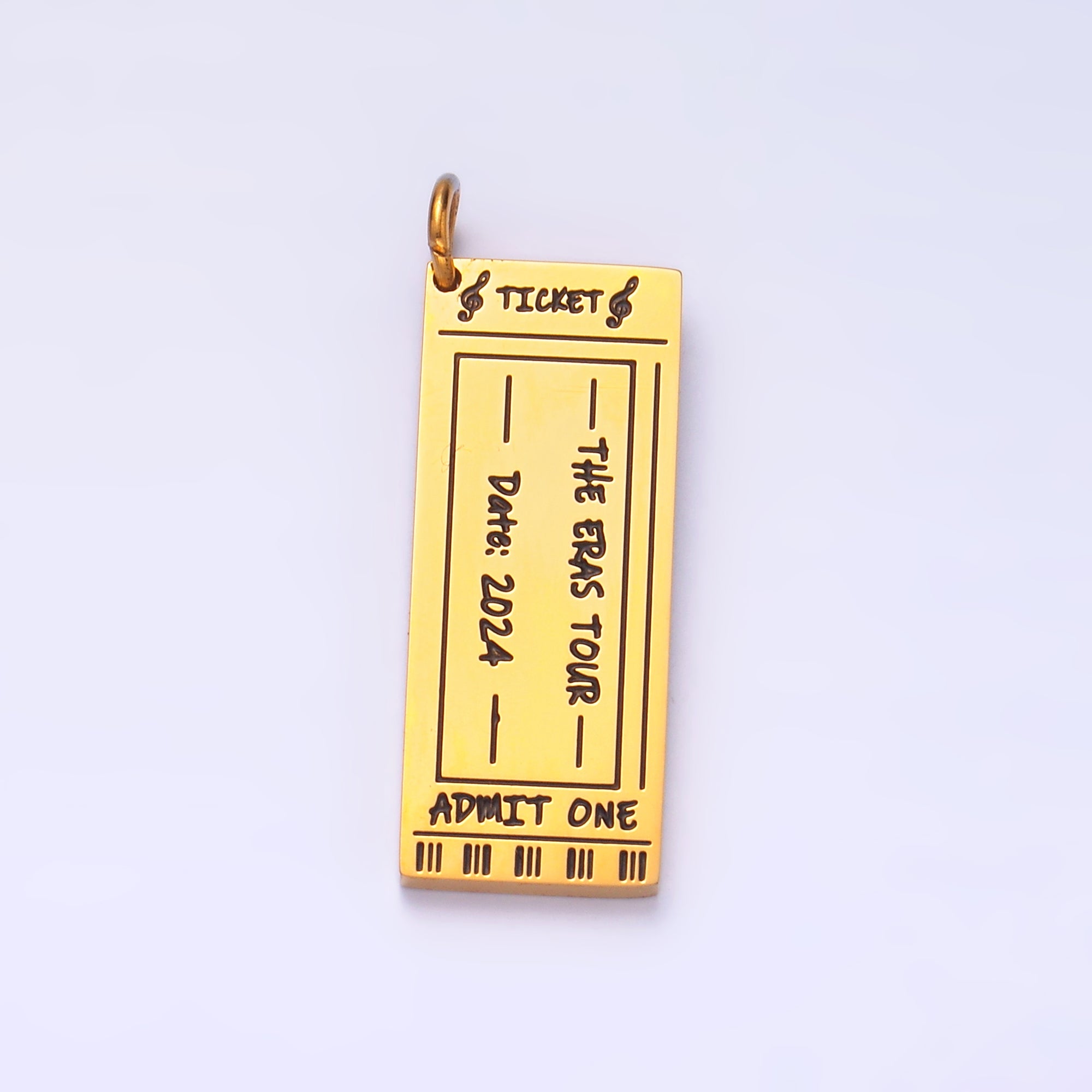 Stainless Steel Worldwide "ERAS" Script Engraved Concert Tour Ticket Admit Charm | P721