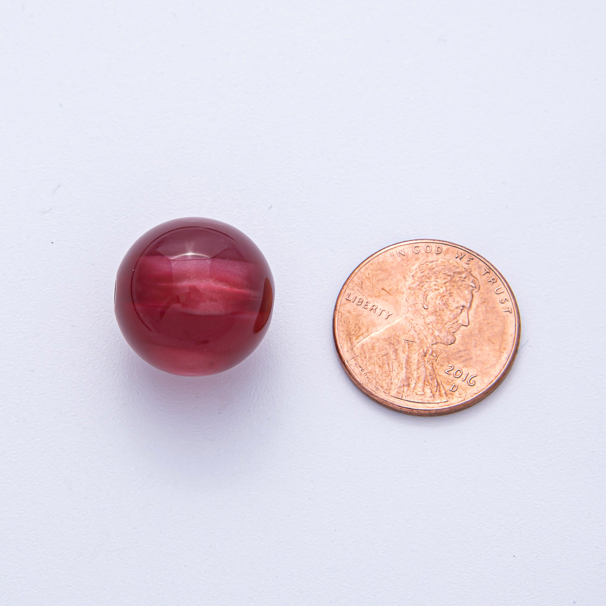 16mm Purple, White, Green, Red, Brown, Pink Glitter Acrylic Resin Round Bead Set | B601 - B604