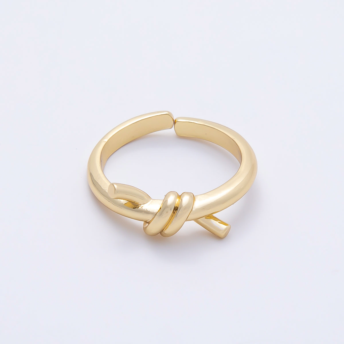 16K Gold Filled Minimalist Twisted Tied Knot Bow Ring | Rings-00194