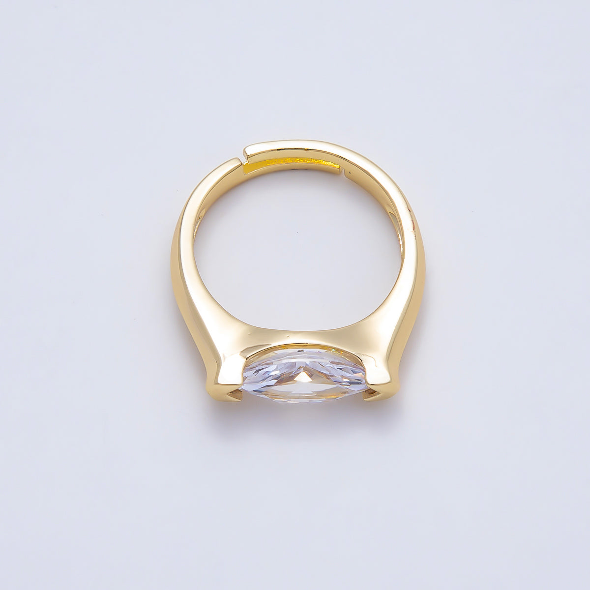 16K Gold Filled Clear CZ Marquise Prong Ring in Gold & Silver | Rings-00297 Rings-00298