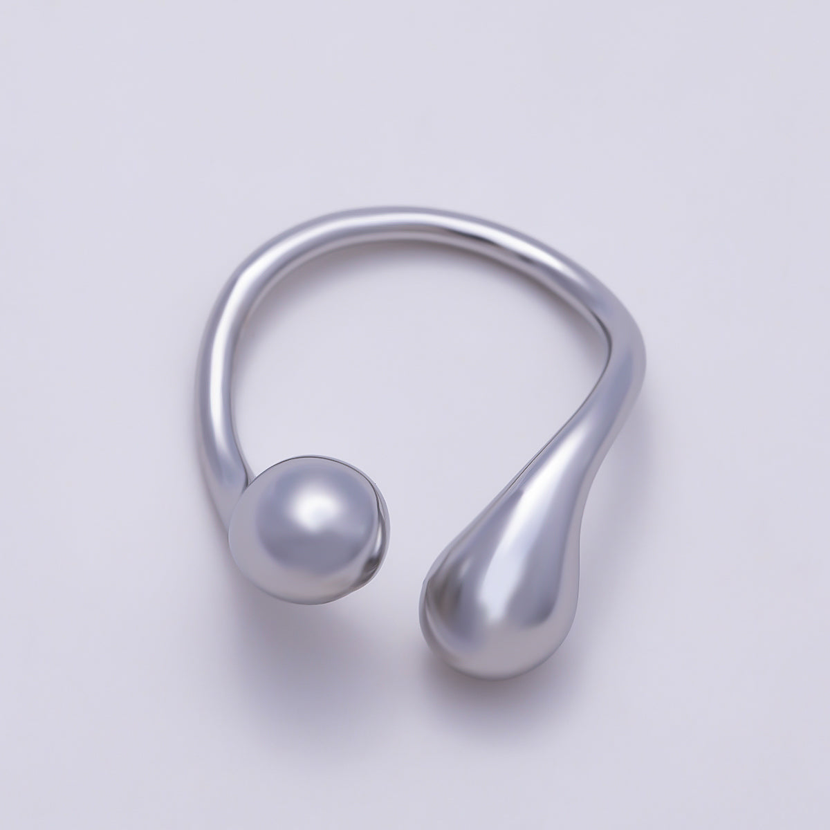 Stainless Steel Geometric Molten Drip Wrap Ring | Rings-00301
