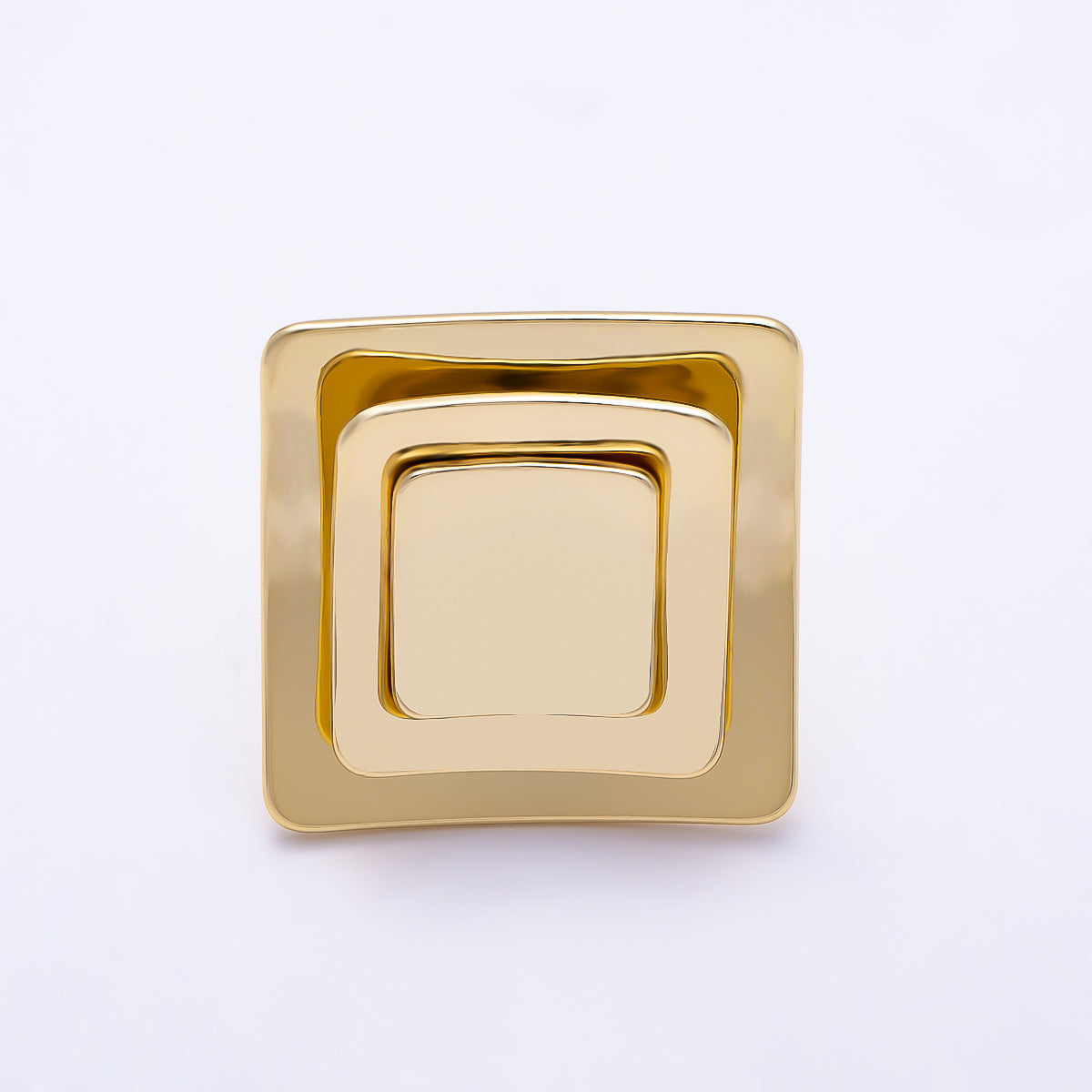 16K Gold Filled Concave Multi Layer Square Geometric Ring | Rings-00348