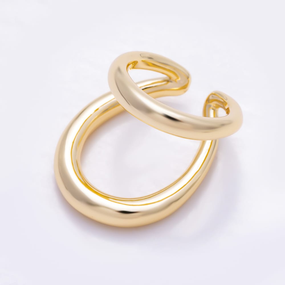 16K Gold Filled Minimalist Double Band Geometric Ring in Gold & Silver | Rings-00401 Rings-00402