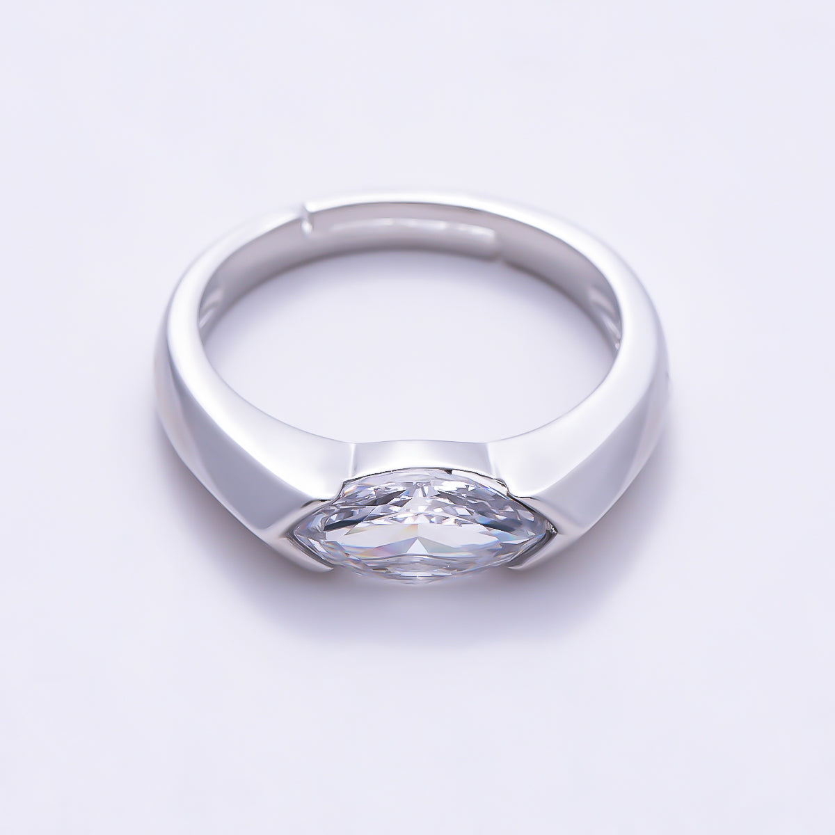 16K Gold Filled Clear CZ Marquise Solitaire Ring in Gold & Silver | Rings-00404 Rings-00405