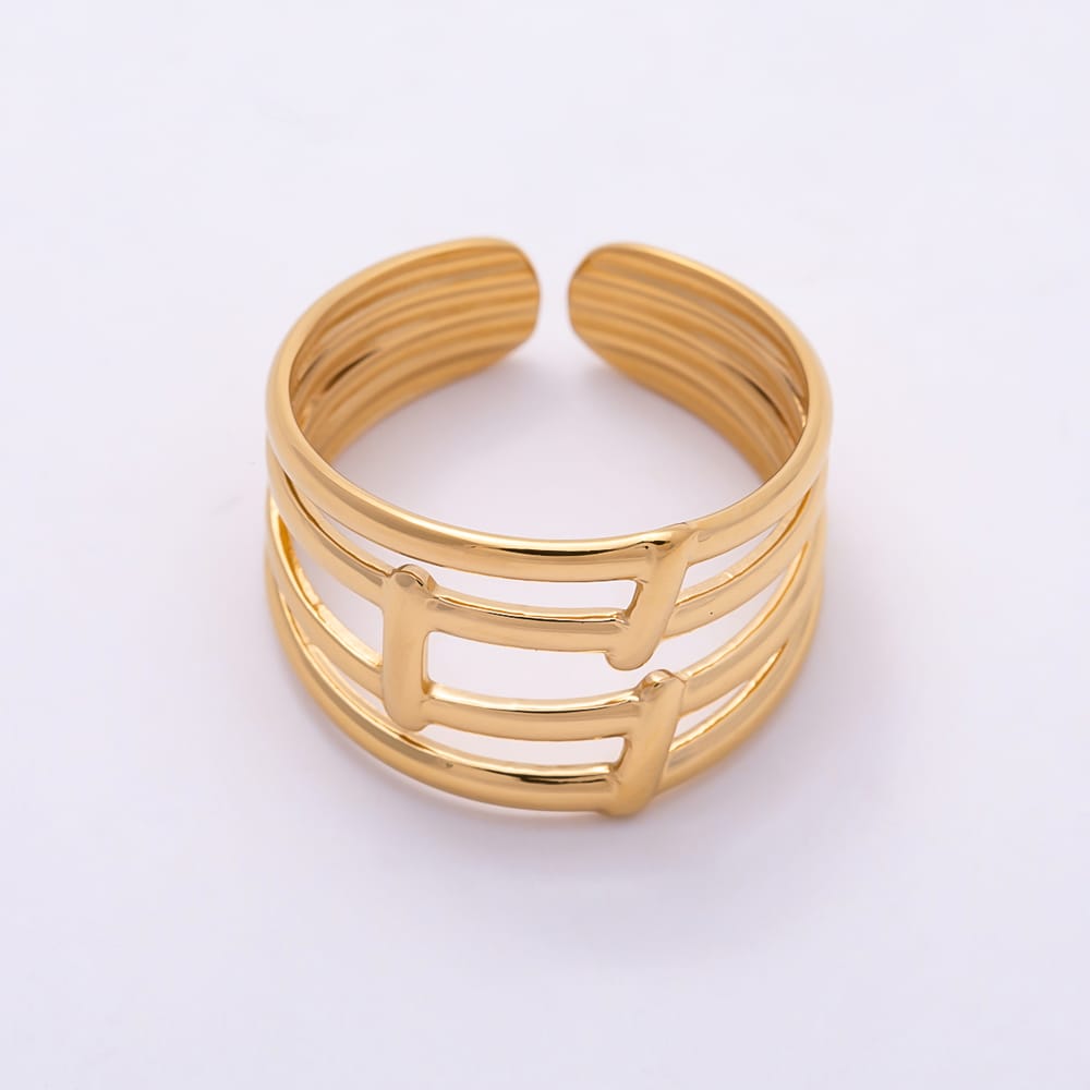 16K Gold Filled Minimalist Molten Multiple Band Ring in Gold & Silver | Rings-00431 Rings-00432