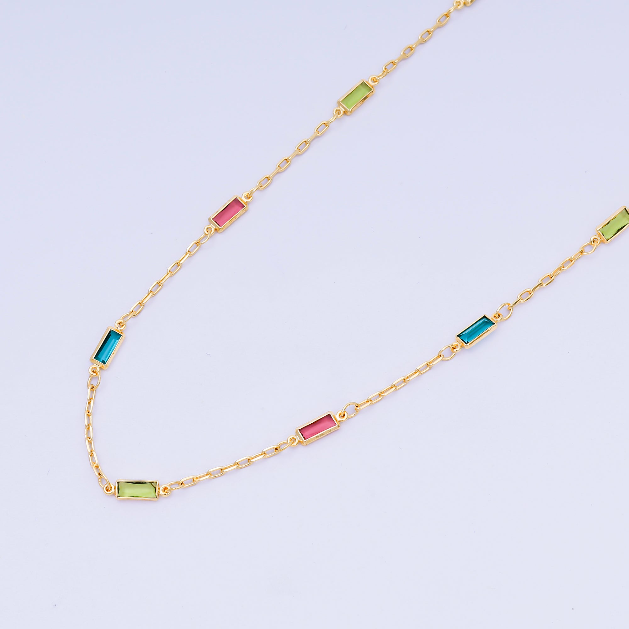 14K Gold Filled 3.7mm Rainbow Micro Paved CZ Unfinished Chain by Yard | ROLL-1552