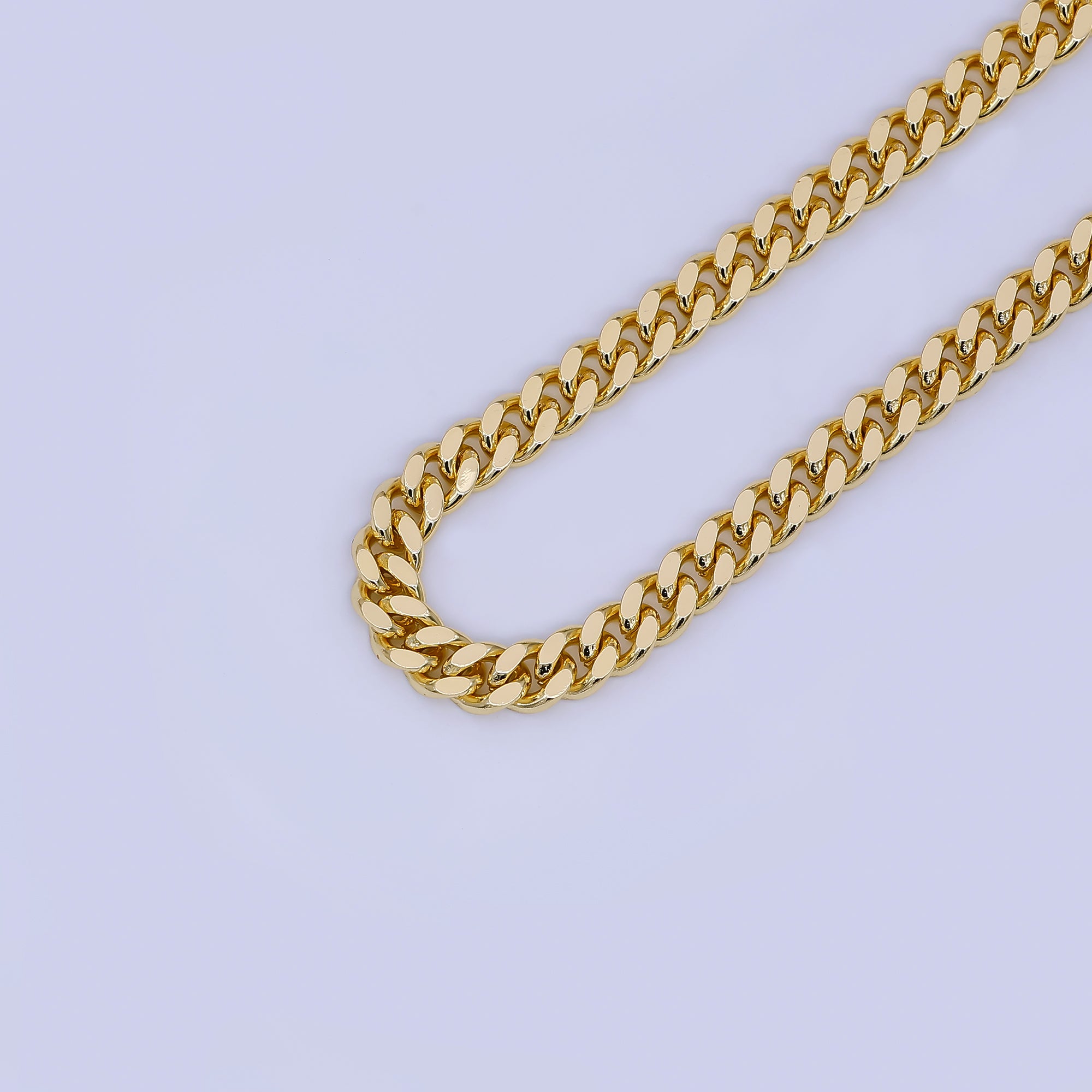 24K Gold Filled 5mm Edged Concave Curb Unfinished Chain by Yard | Roll-1652
