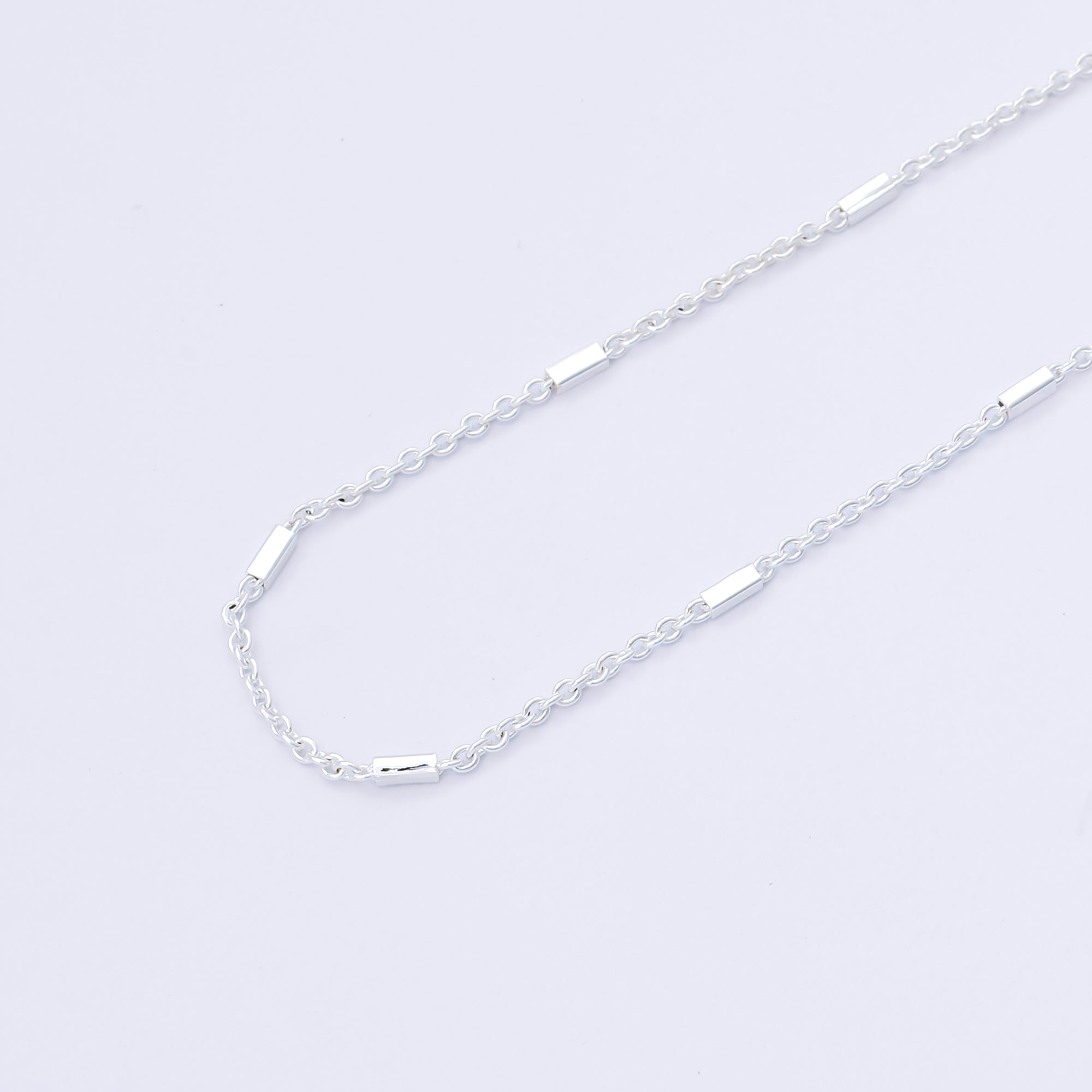 Silver 1.7mm Unfinished Cable Chain with Bar Station by Yard | ROLL-1679