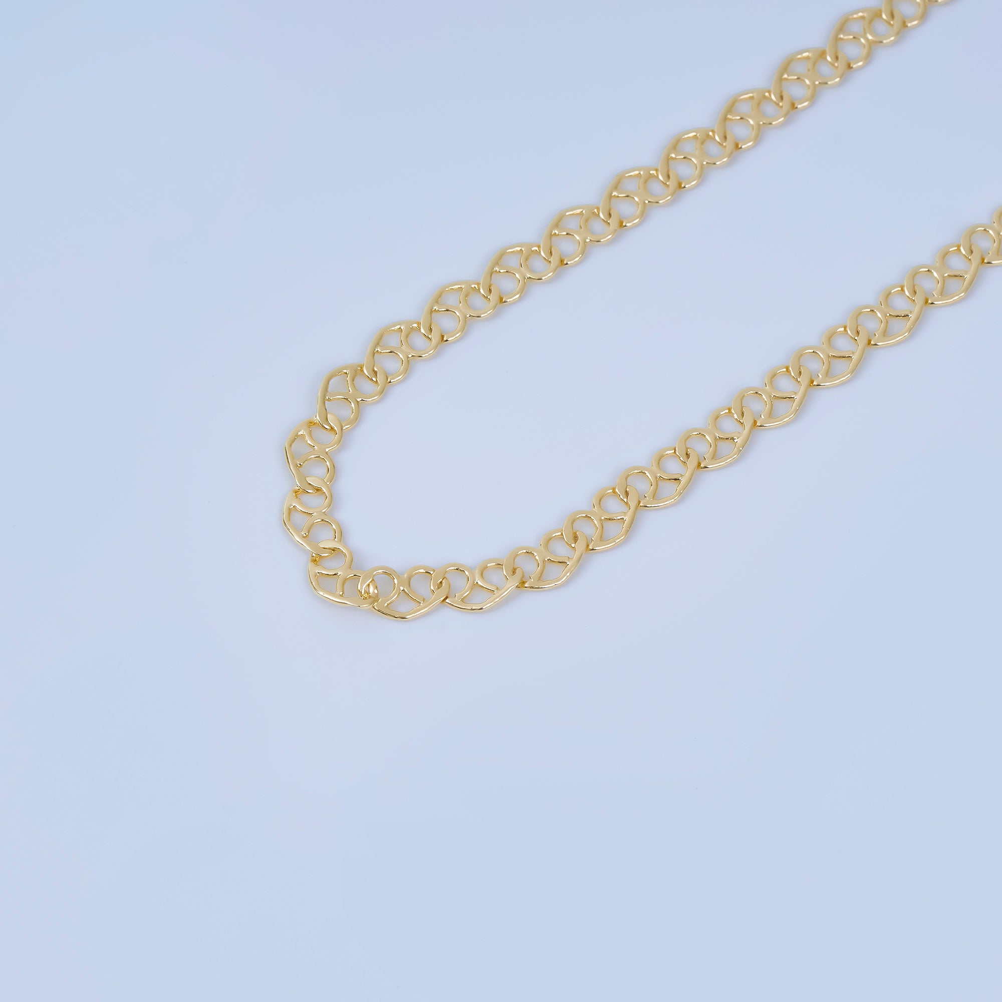 24K Gold Filled 4.2mm Pretzel Bread Cable Unfinished Chain by Yard | ROLL-1736