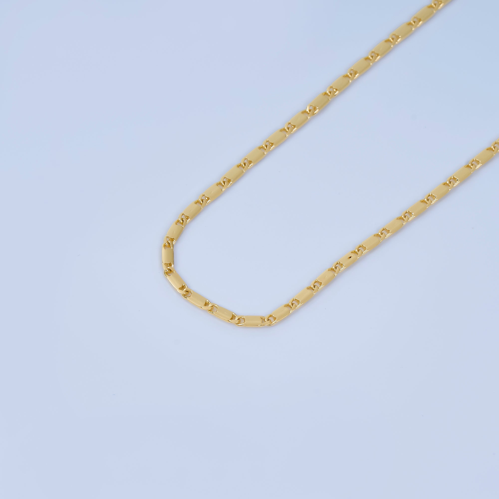 24K Gold Filled 2.2mm Minimalist Bar Unfinished Chain by Yard | ROLL-1737