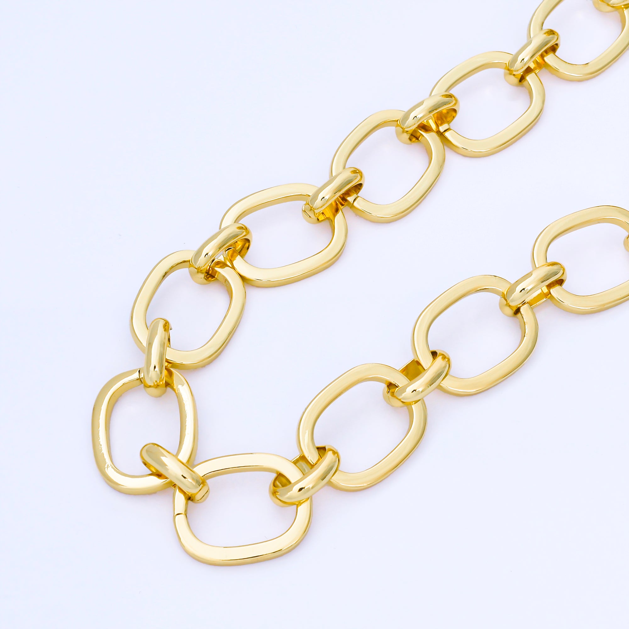 24K Gold Filled 20mm Minimalist Cable Unfinished Chain by Yard | Roll-1750