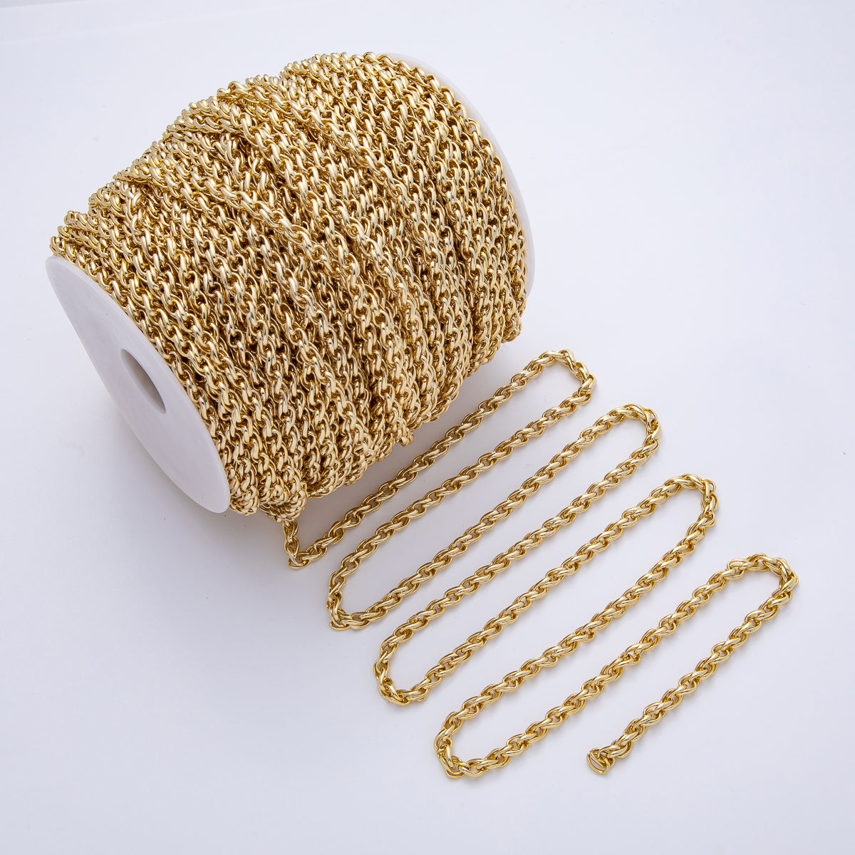 18K Gold Filled 5mm Minimalist Foxtail Unfinished Chain by Yard | Roll-1810
