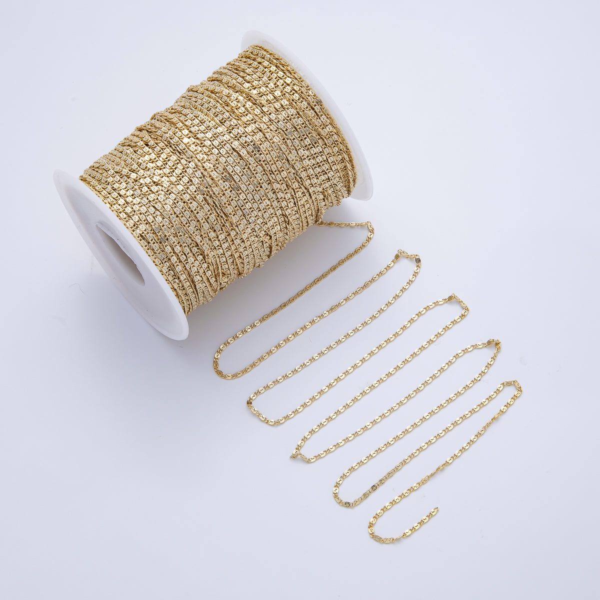 14K Gold Filled 3.6mm Minimalist Scroll Unfinished Chain by Yard | Roll-1816